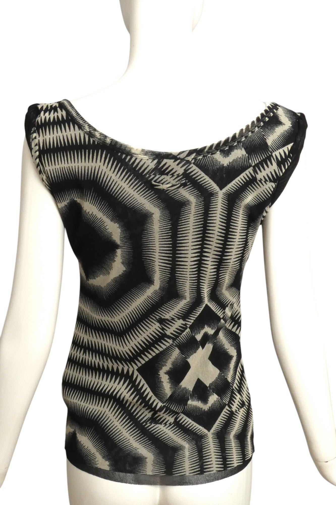 JEAN PAUL GAULTIER- Print Nylon Tank Blouse, Size Mediium