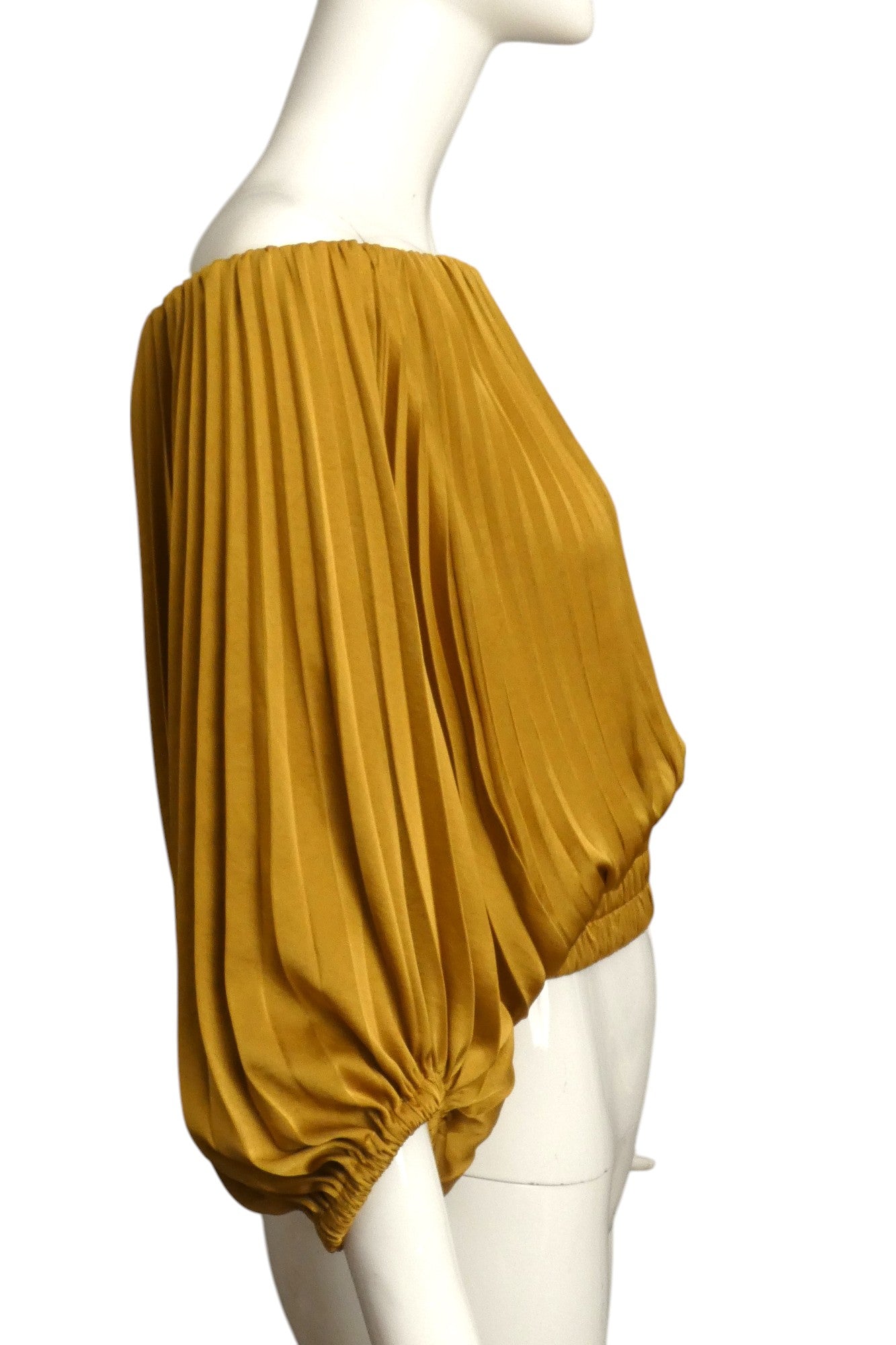 A.L.C.- Gold Accordian Pleated Blouse, Size Small