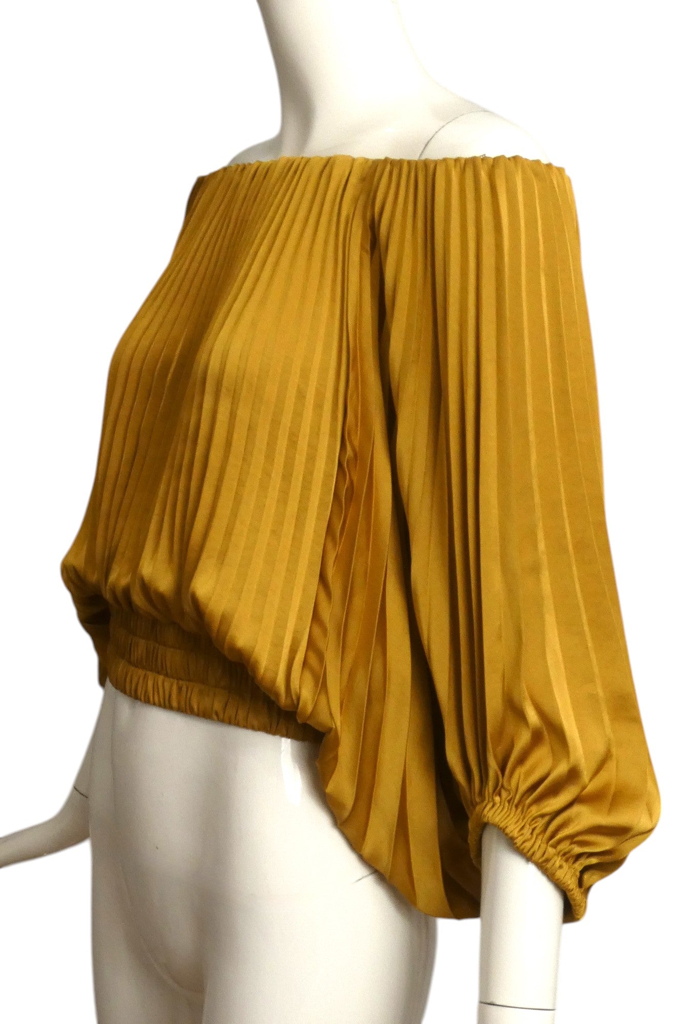 A.L.C.- Gold Accordian Pleated Blouse, Size Small
