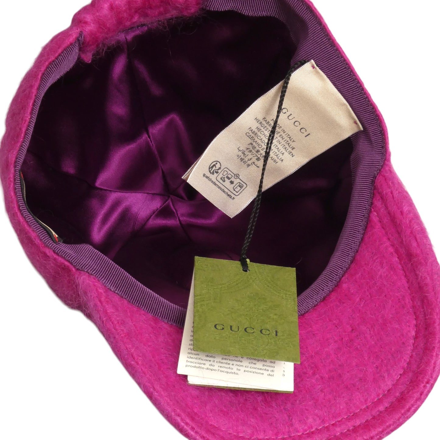 GUCCI- NWT Raspberry Mohair Cap, Size Large