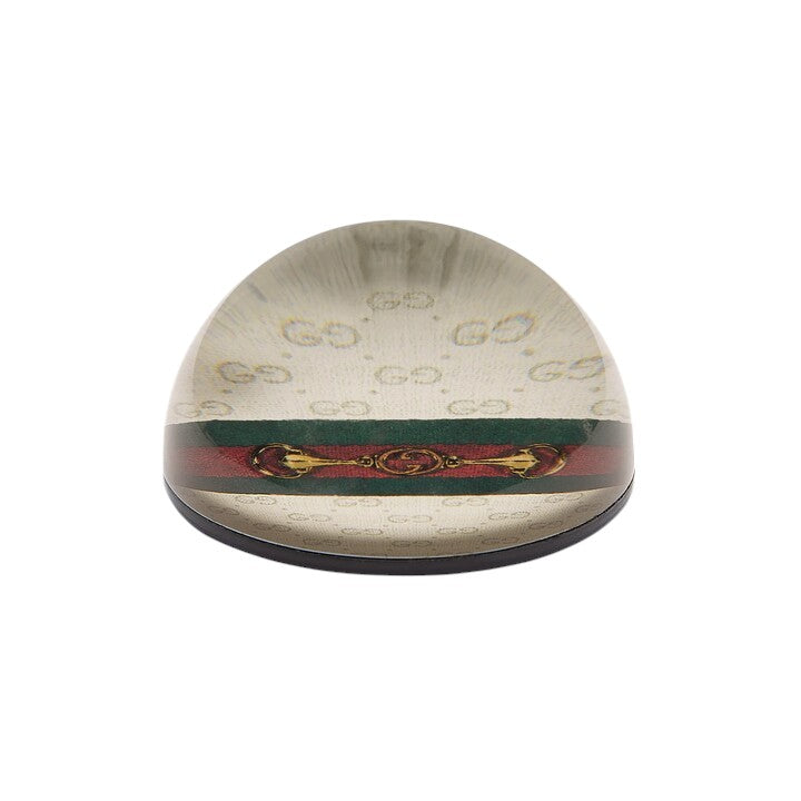 GUCCI- NIB Glass Vintage Horse Bit Paper Weight