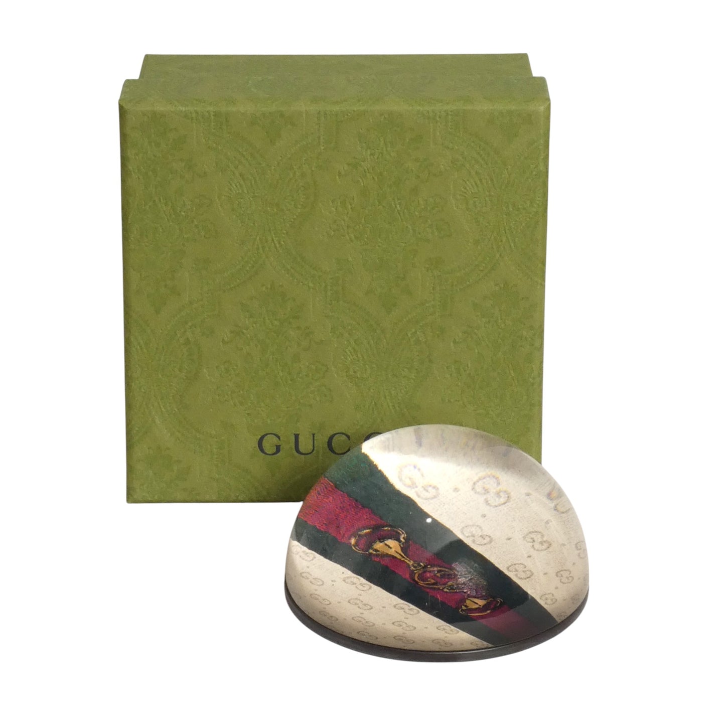 GUCCI- NIB Glass Vintage Horse Bit Paper Weight
