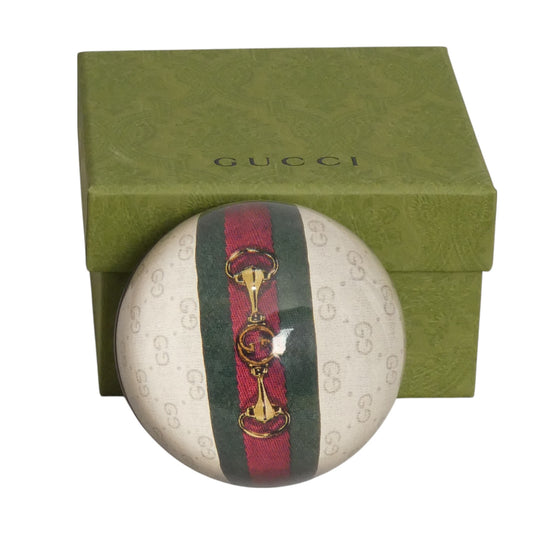 GUCCI- NIB Glass Vintage Horse Bit Paper Weight