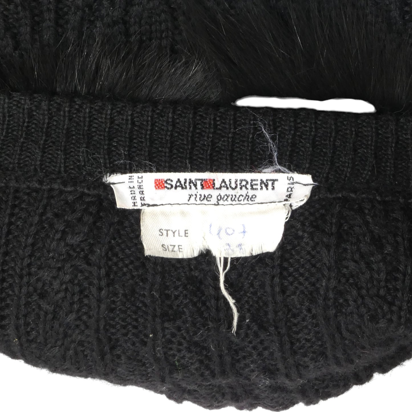 SAINT LAURENT- 1980s Back Fur Trimmed Knit Cardigan, Size 8