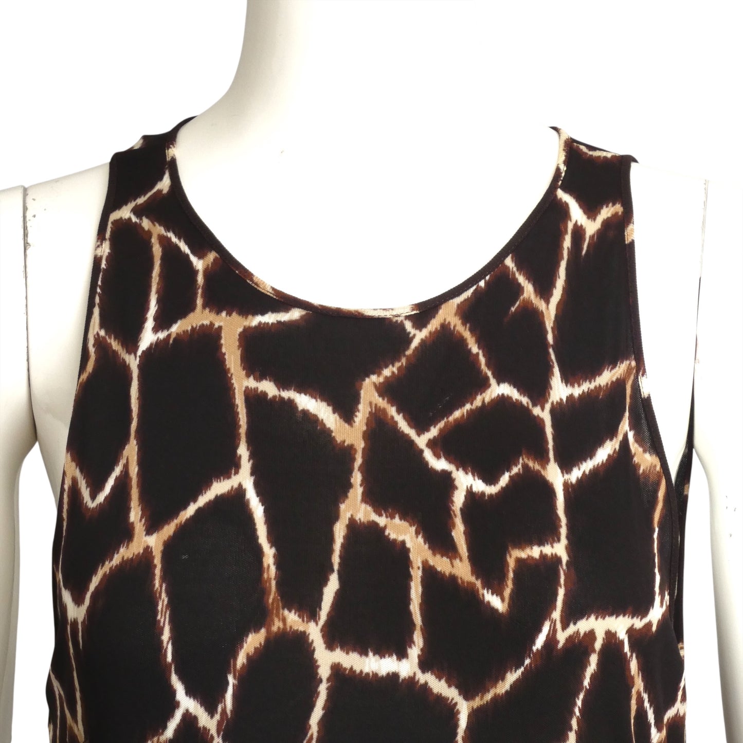 GENNY- 1980s Animal Print Knit Maxi Dress, Size 10
