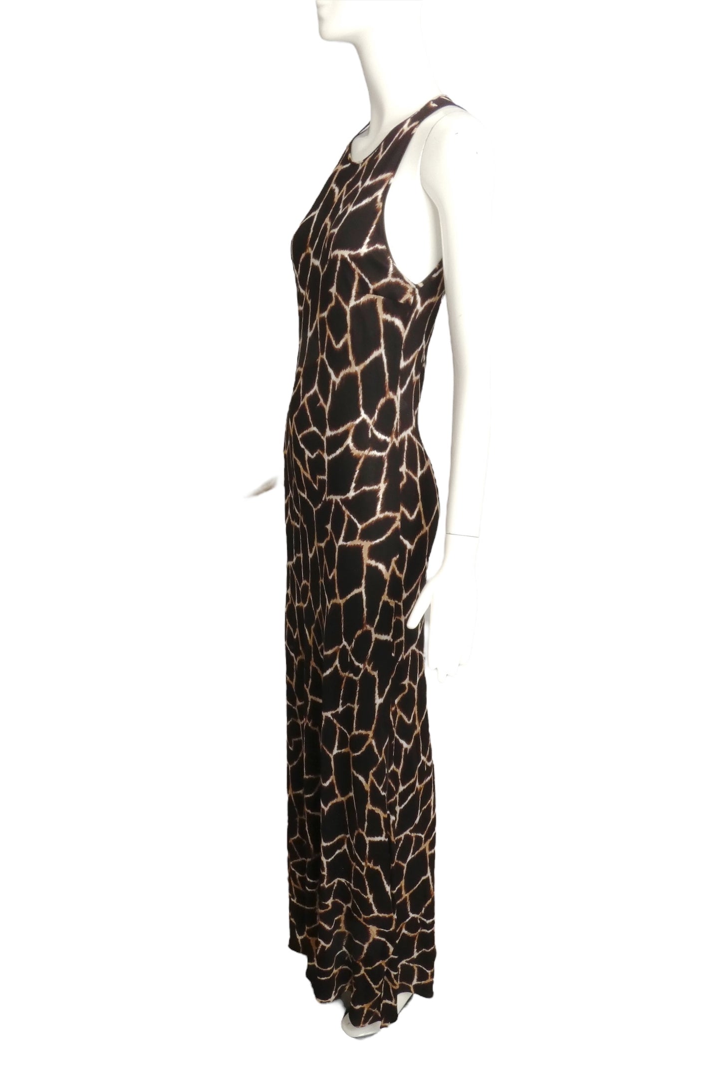 GENNY- 1980s Animal Print Knit Maxi Dress, Size 10