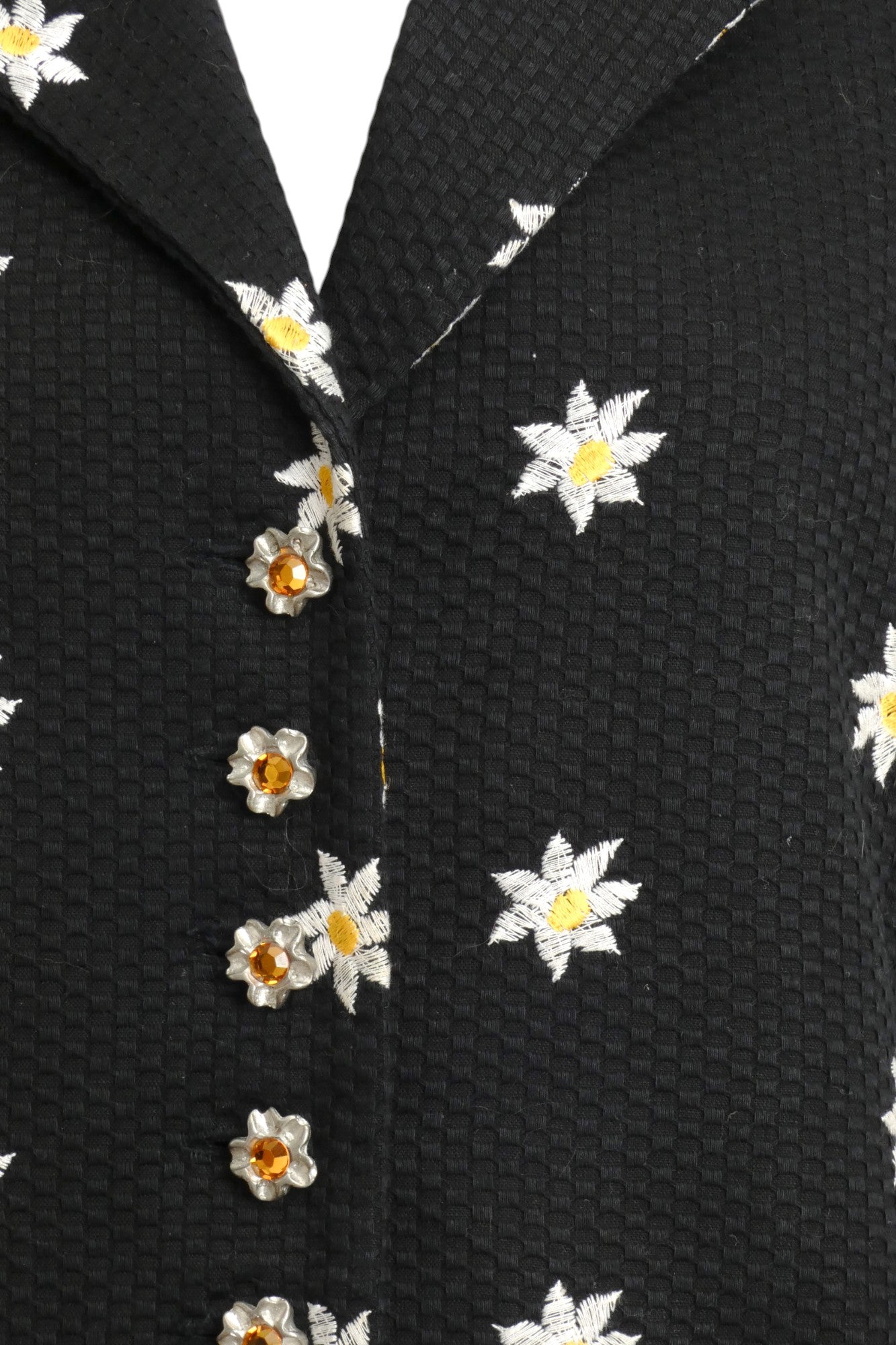 TODD OLDHAM- 1990s Embroidered Floral Cotton Vest, Size 8