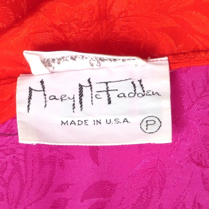 MARY MCFADDEN- 1990s 2pc Silk Jacquard Pegnoir Set, Size 10