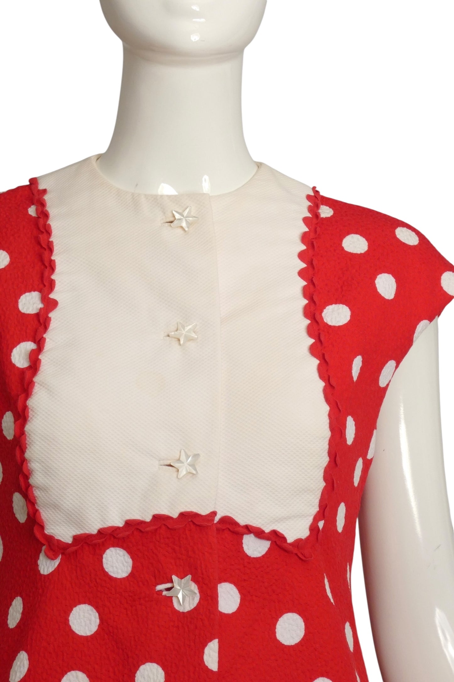GEOFFREY BEENE- 1990s Polka Dot Dress, Size 4