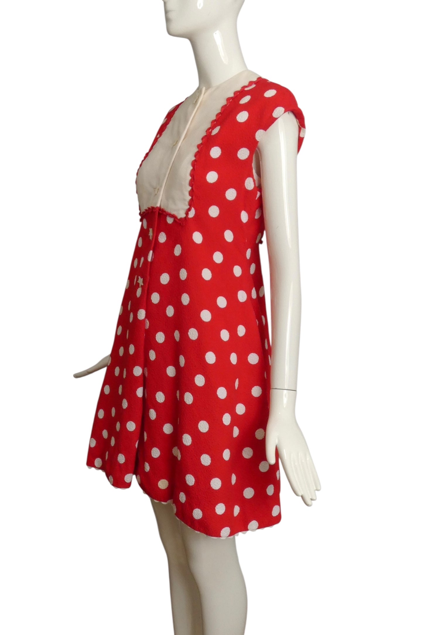 GEOFFREY BEENE- 1990s Polka Dot Dress, Size 4