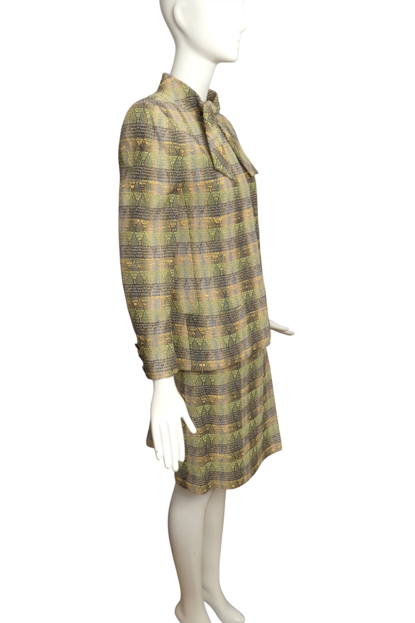 CHANEL- 1998 Striped Tweed Suit, Size 8