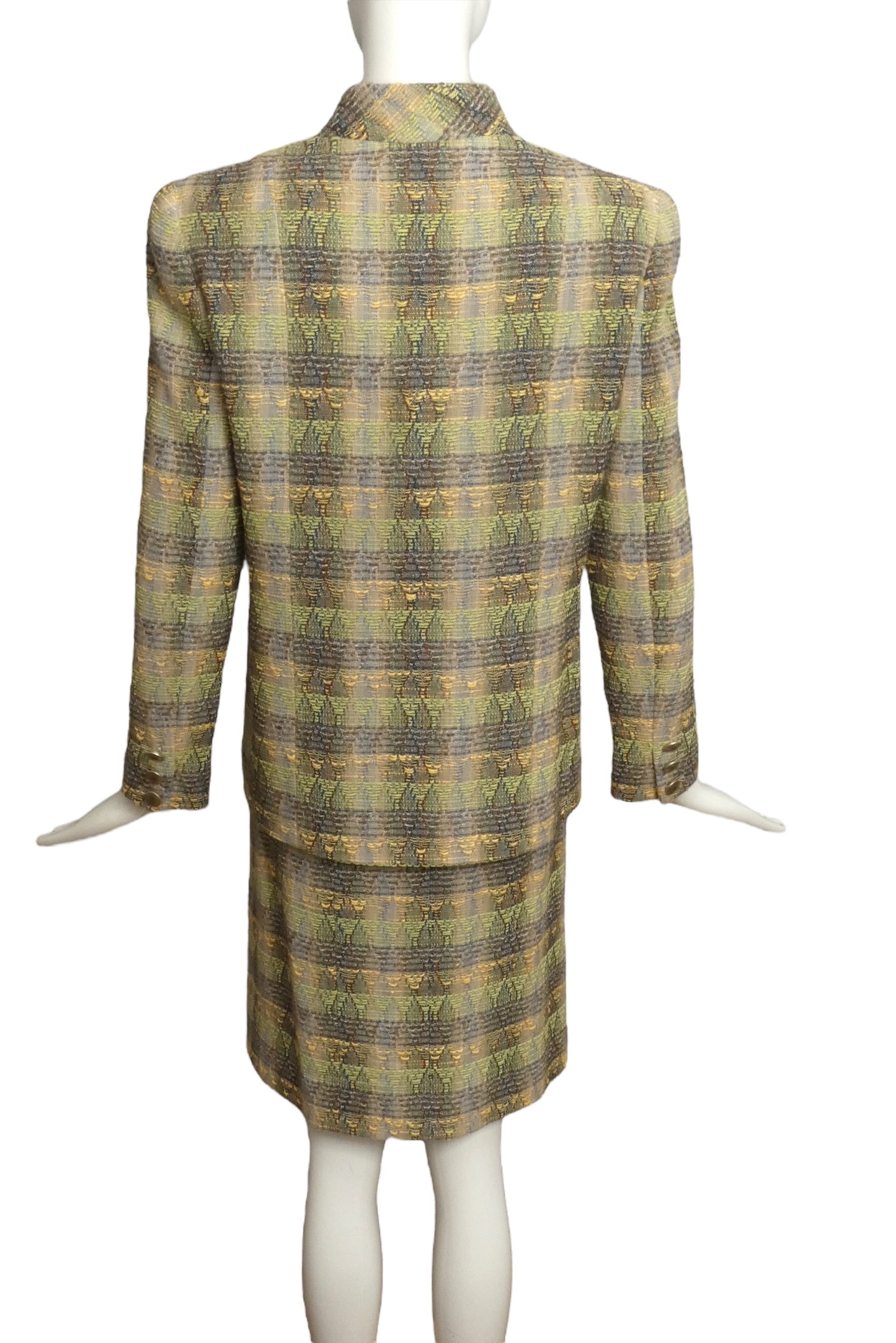 CHANEL- 1998 Striped Tweed Suit, Size 8