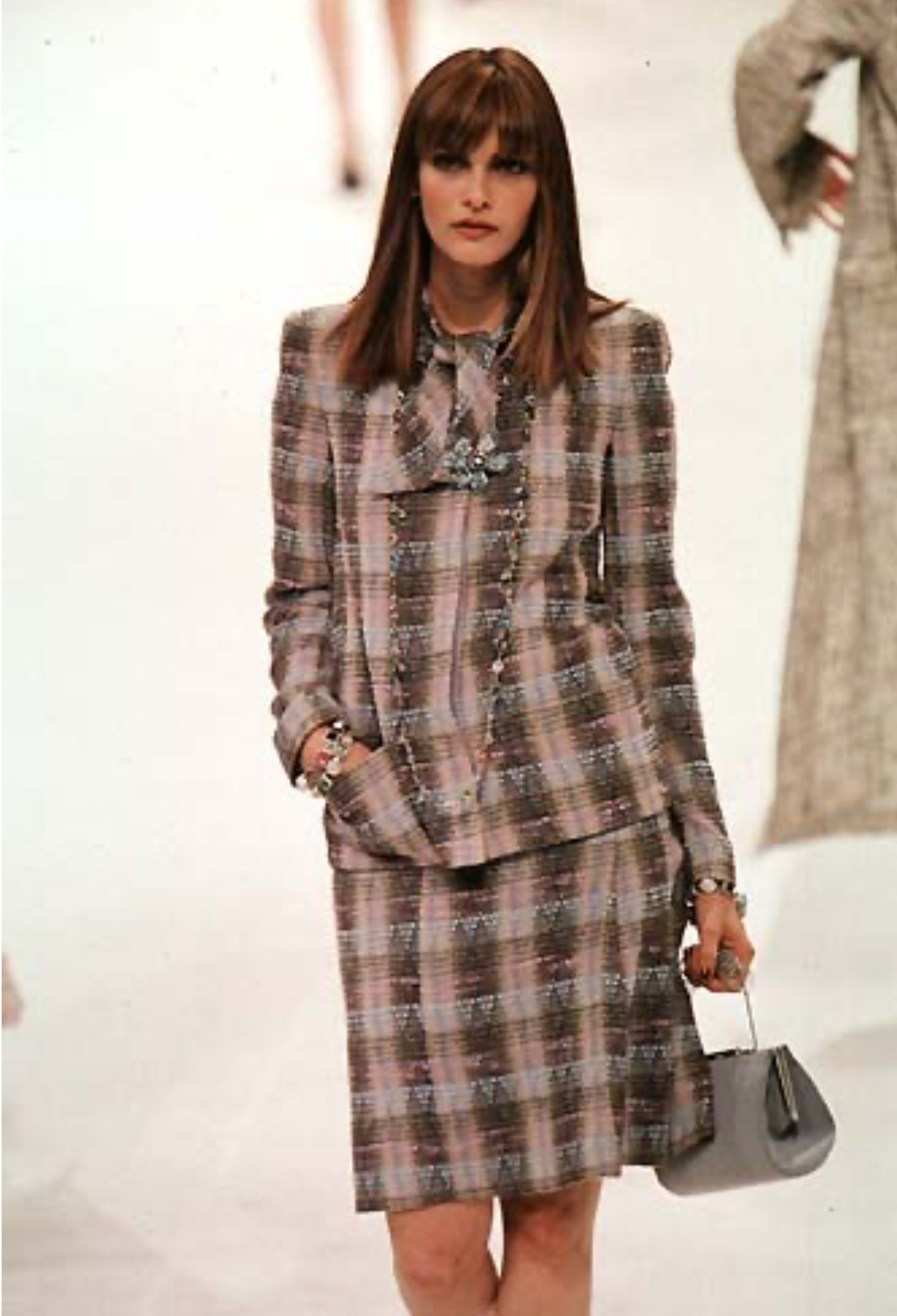 CHANEL- 1998 Striped Tweed Suit, Size 8
