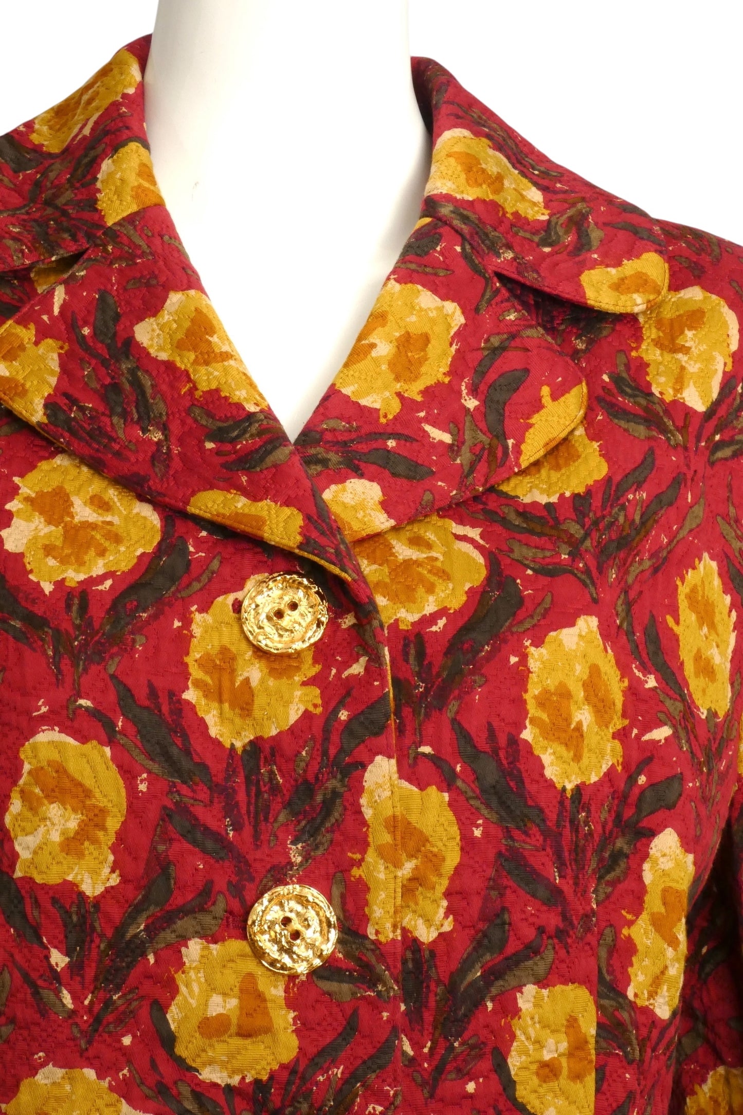 CHRISTIAN LACROIX- 1990s Floral Cotton Brocade Skirt Suit, Size 8