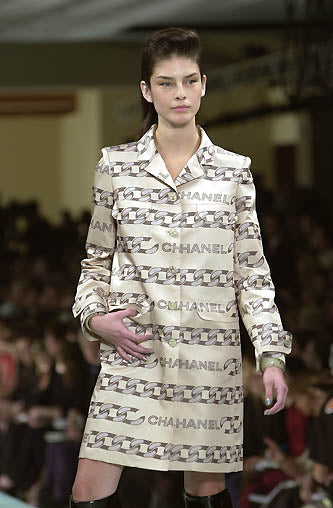 CHANEL- 2001 Printed Silk Coat, Size 8
