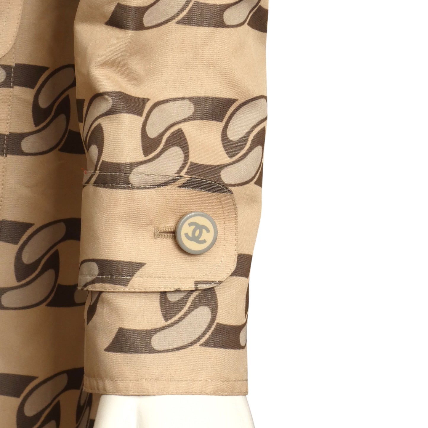 CHANEL- 2001 Printed Silk Coat, Size 8