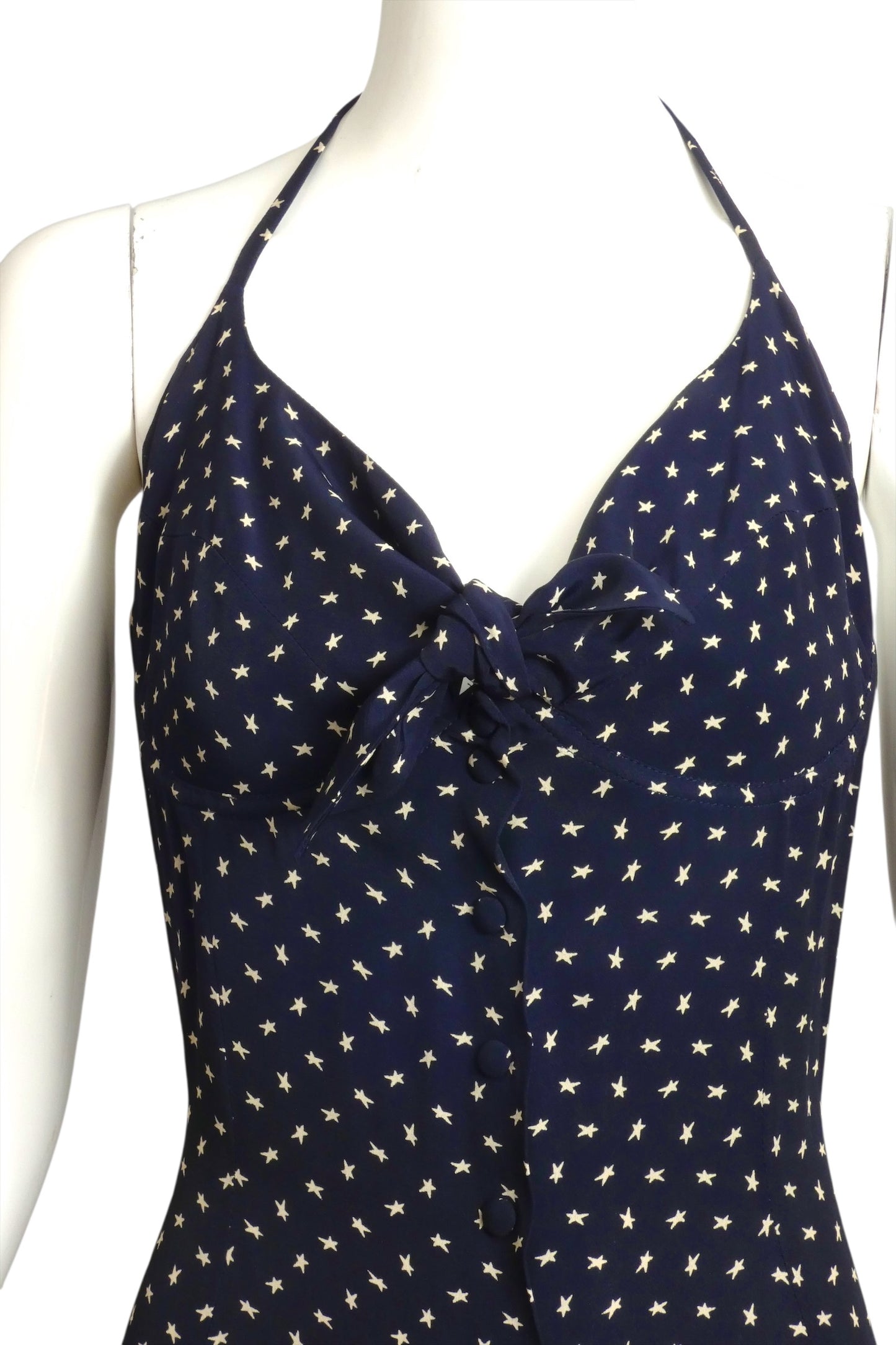 THIERRY MUGLER ACTIV- NWT 1980s Star Print Knit Halter Dress, Size 8