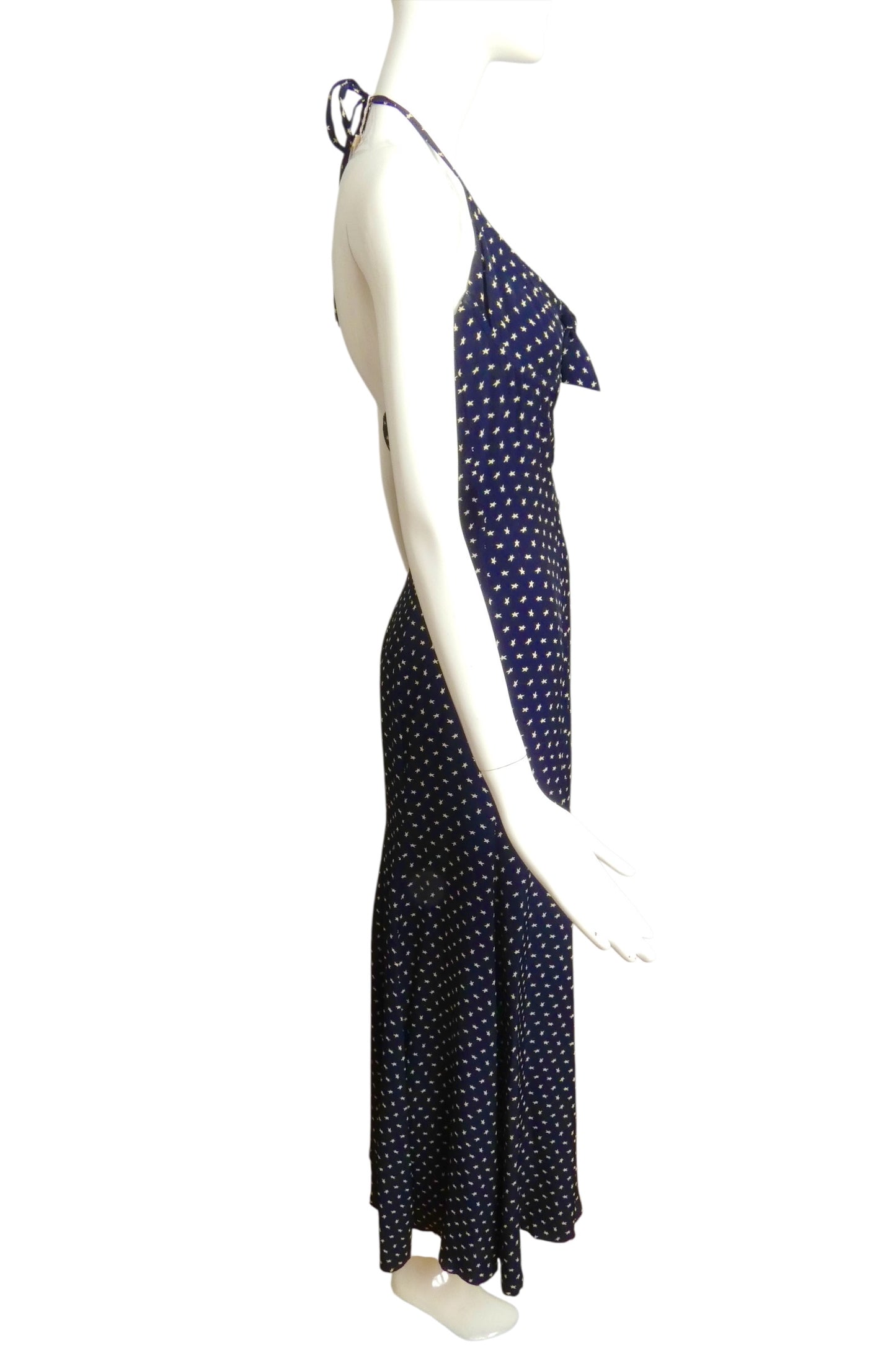 THIERRY MUGLER ACTIV- NWT 1980s Star Print Knit Halter Dress, Size 8