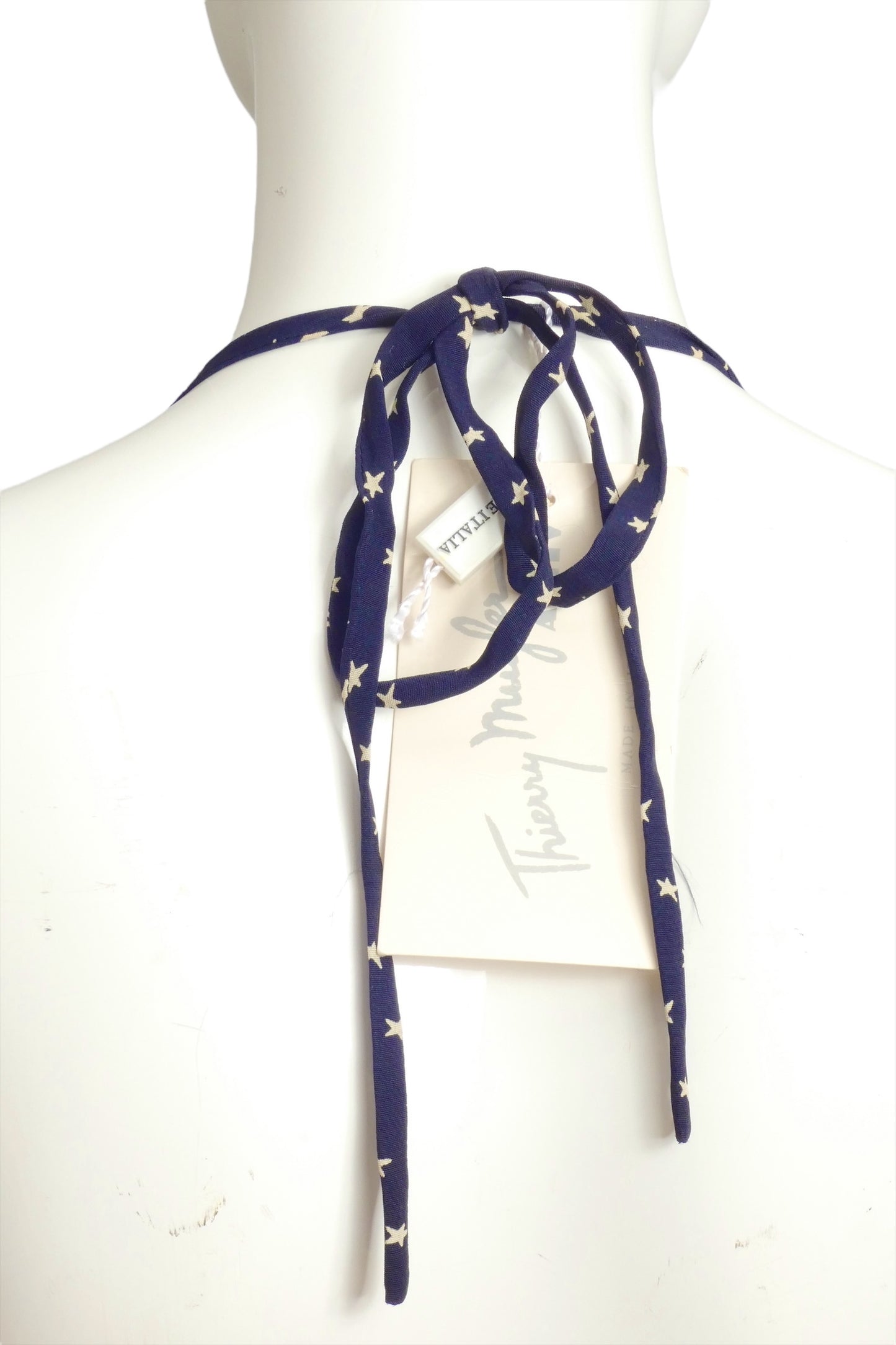 THIERRY MUGLER ACTIV- NWT 1980s Star Print Knit Halter Dress, Size 8