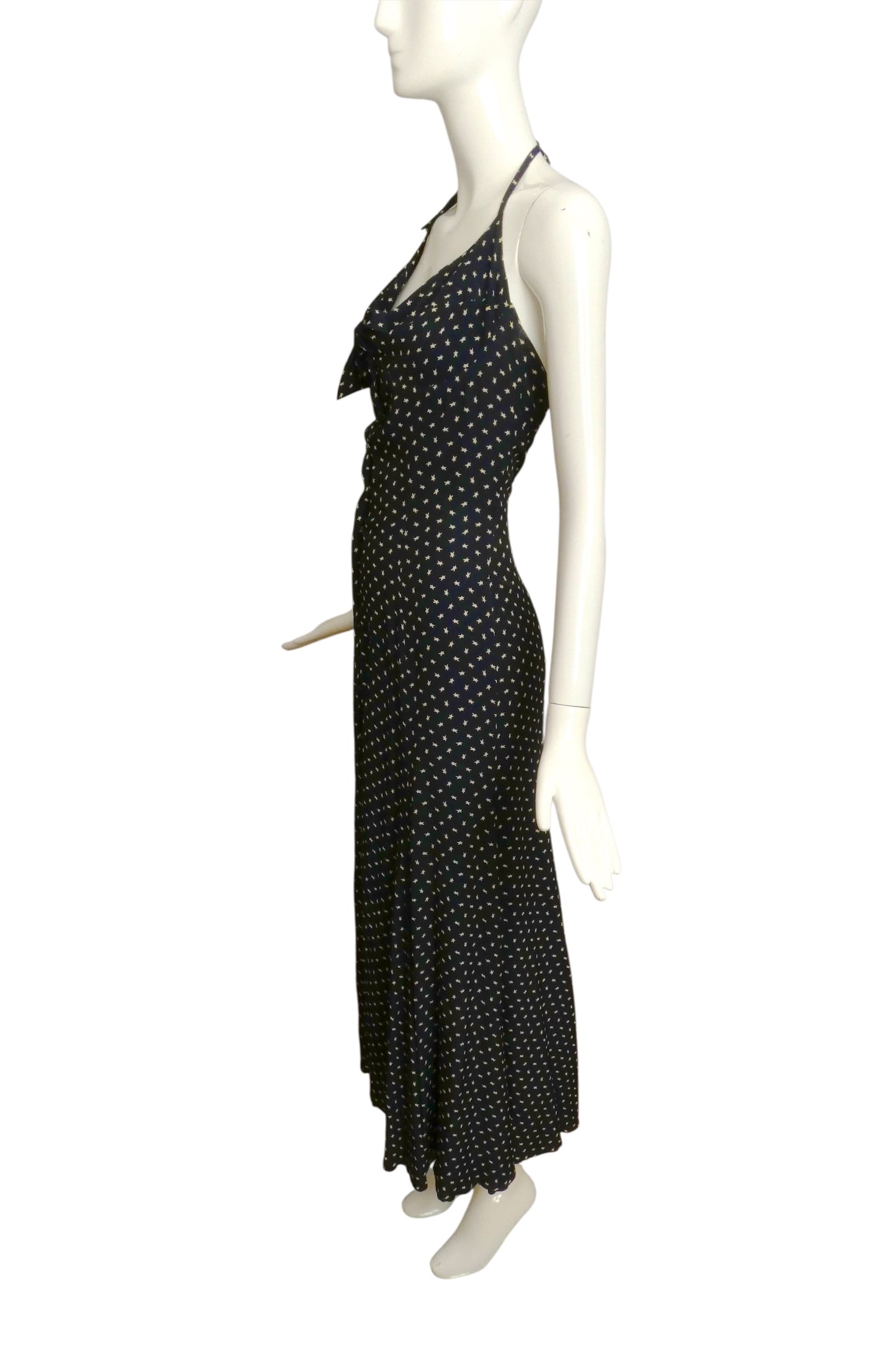 THIERRY MUGLER ACTIV- NWT 1980s Star Print Knit Halter Dress, Size 8