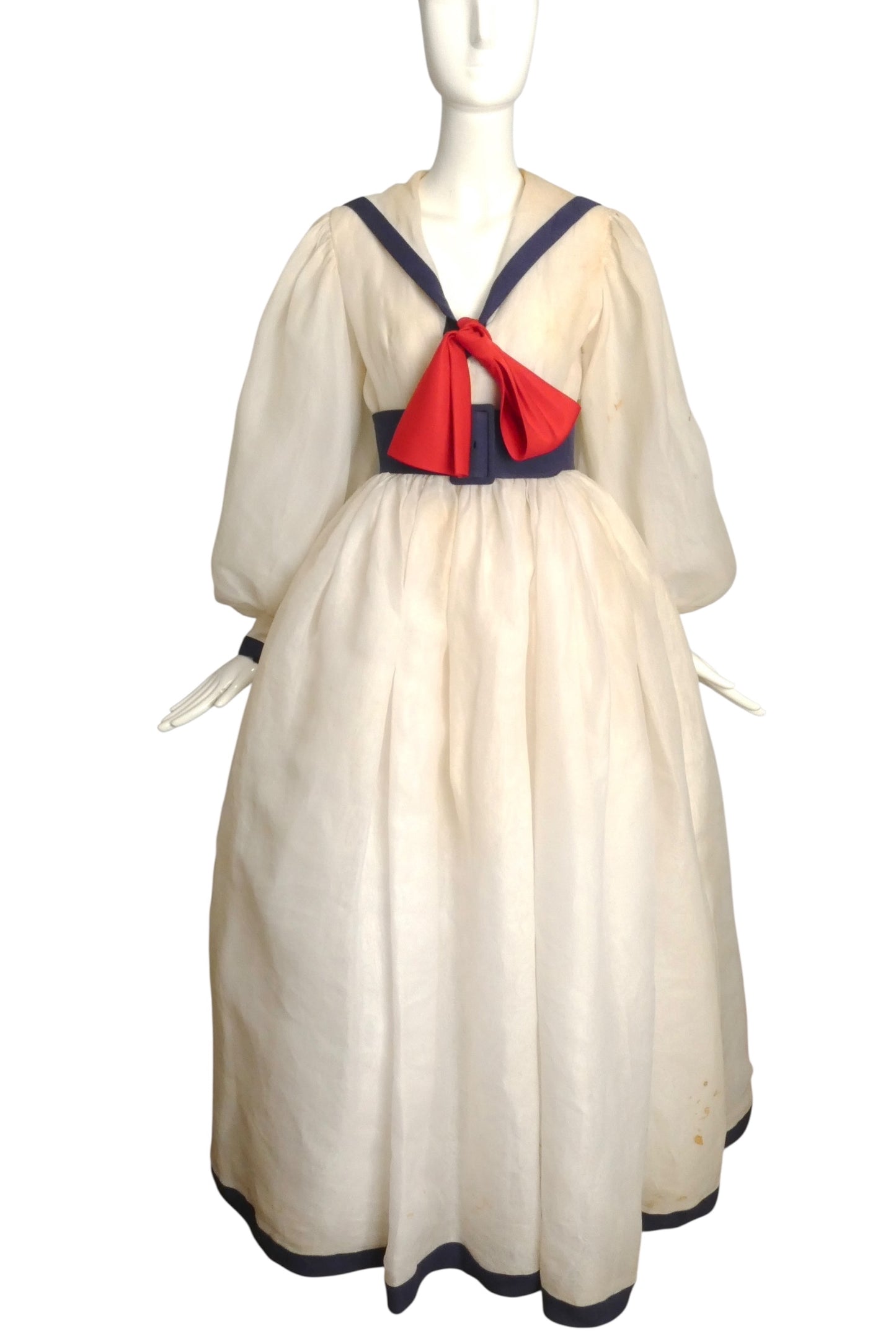 NORMAN NORELL- AS IS 1968 Organza Sailor Ball Gown, Size 4