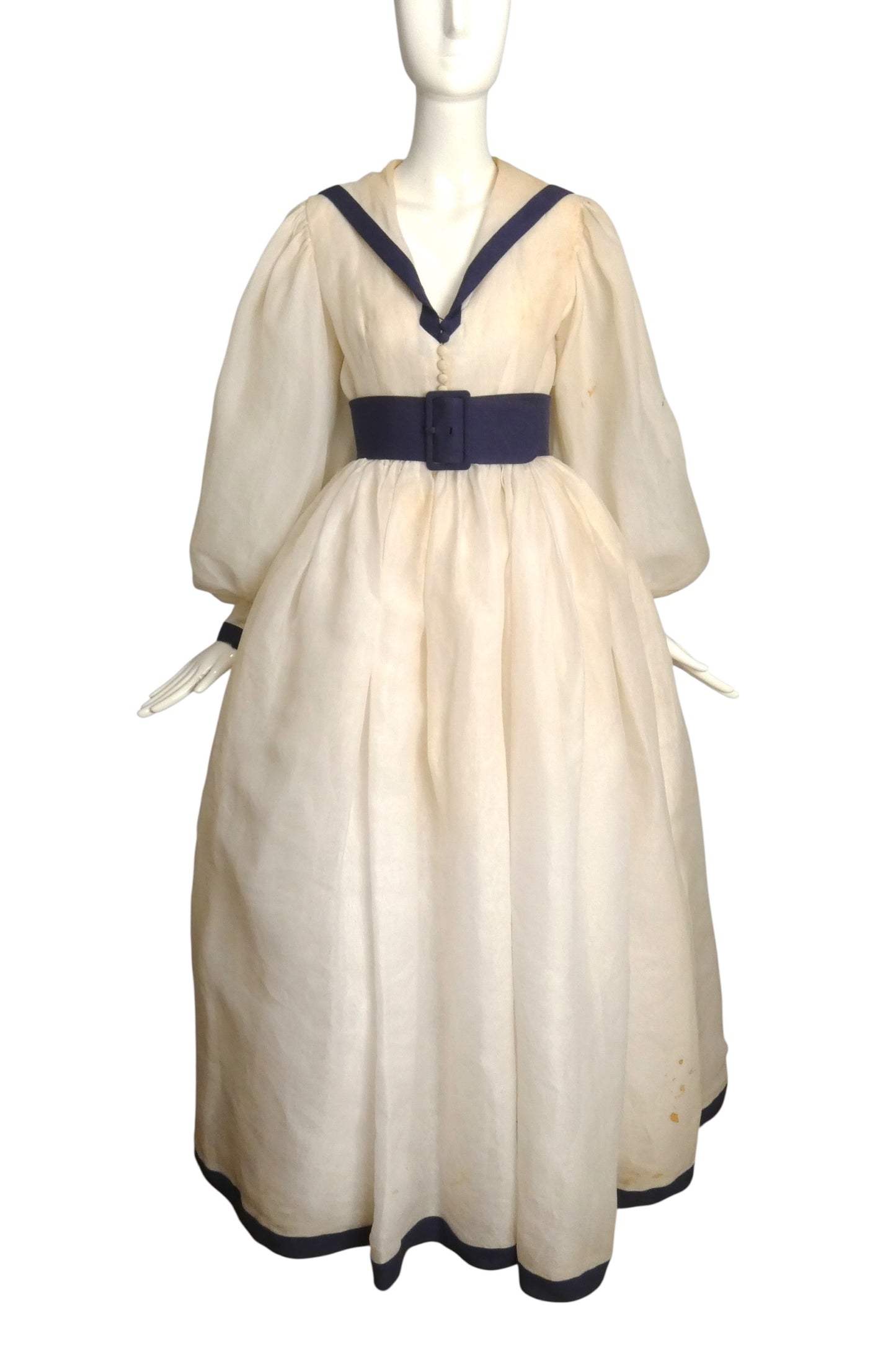 NORMAN NORELL- AS IS 1968 Organza Sailor Ball Gown, Size 4