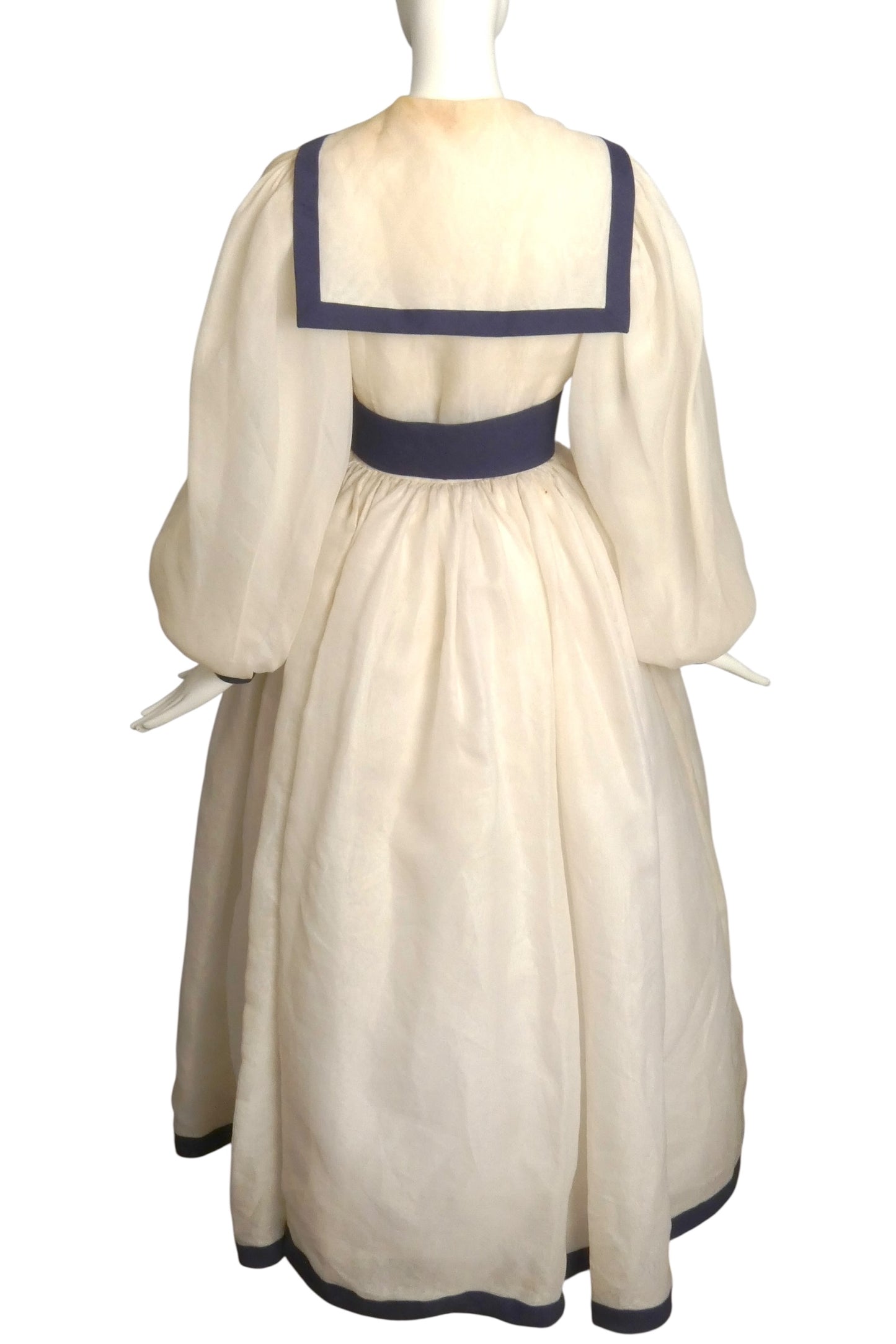 NORMAN NORELL- AS IS 1968 Organza Sailor Ball Gown, Size 4