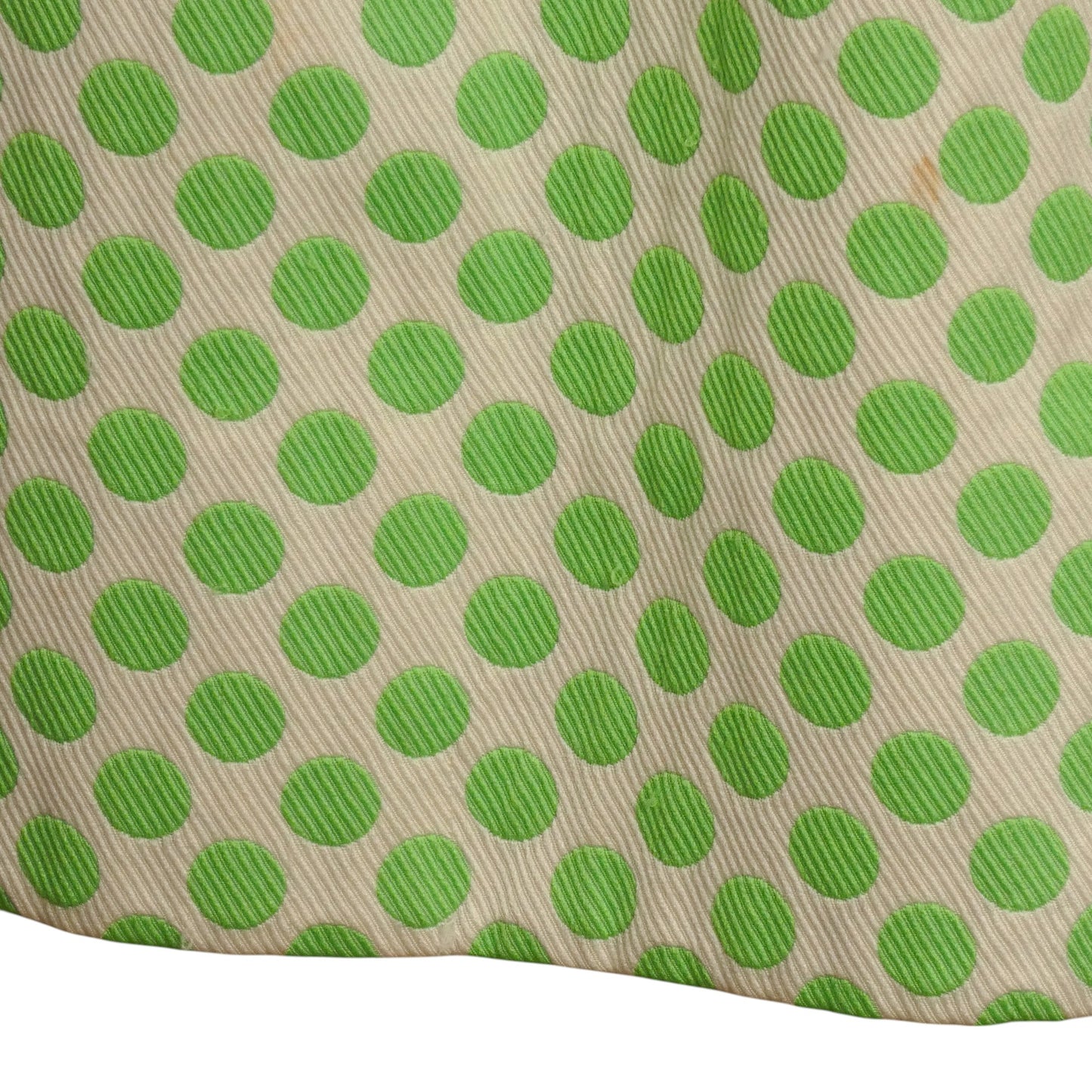 1960s Green & White Polka Dot Brocade Dress, Size 4