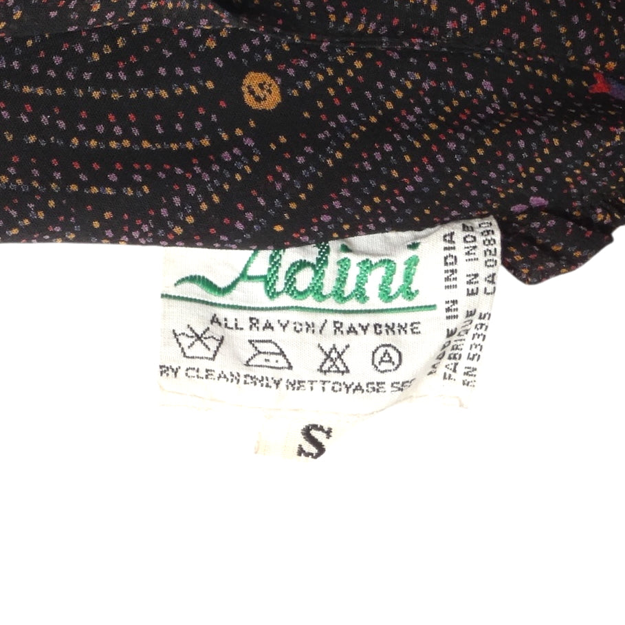 ADINI-1970s Printed Rayon Harem Jumpsuit, Size 8