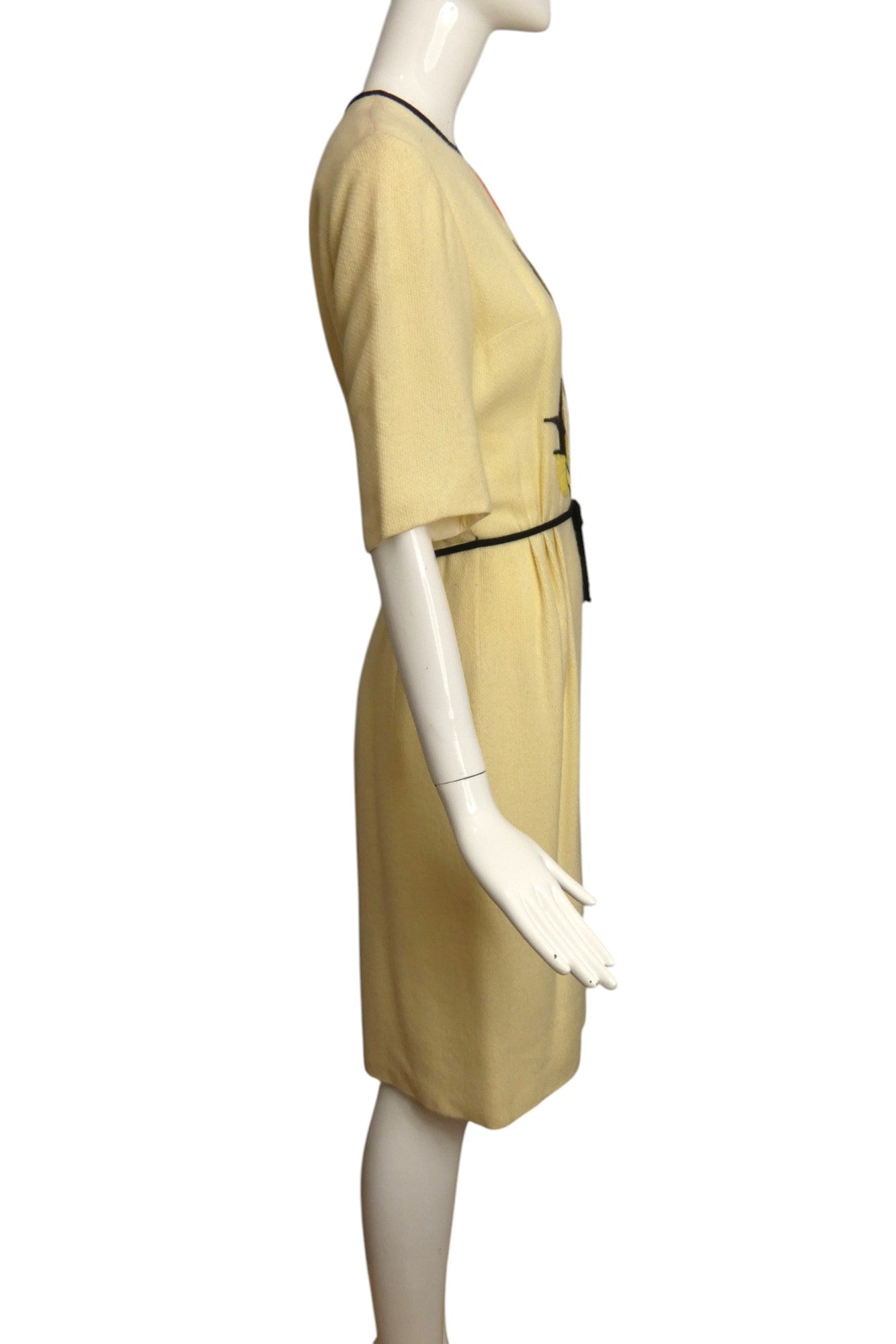 1960s Ivory Embroidered Dress, Size 6