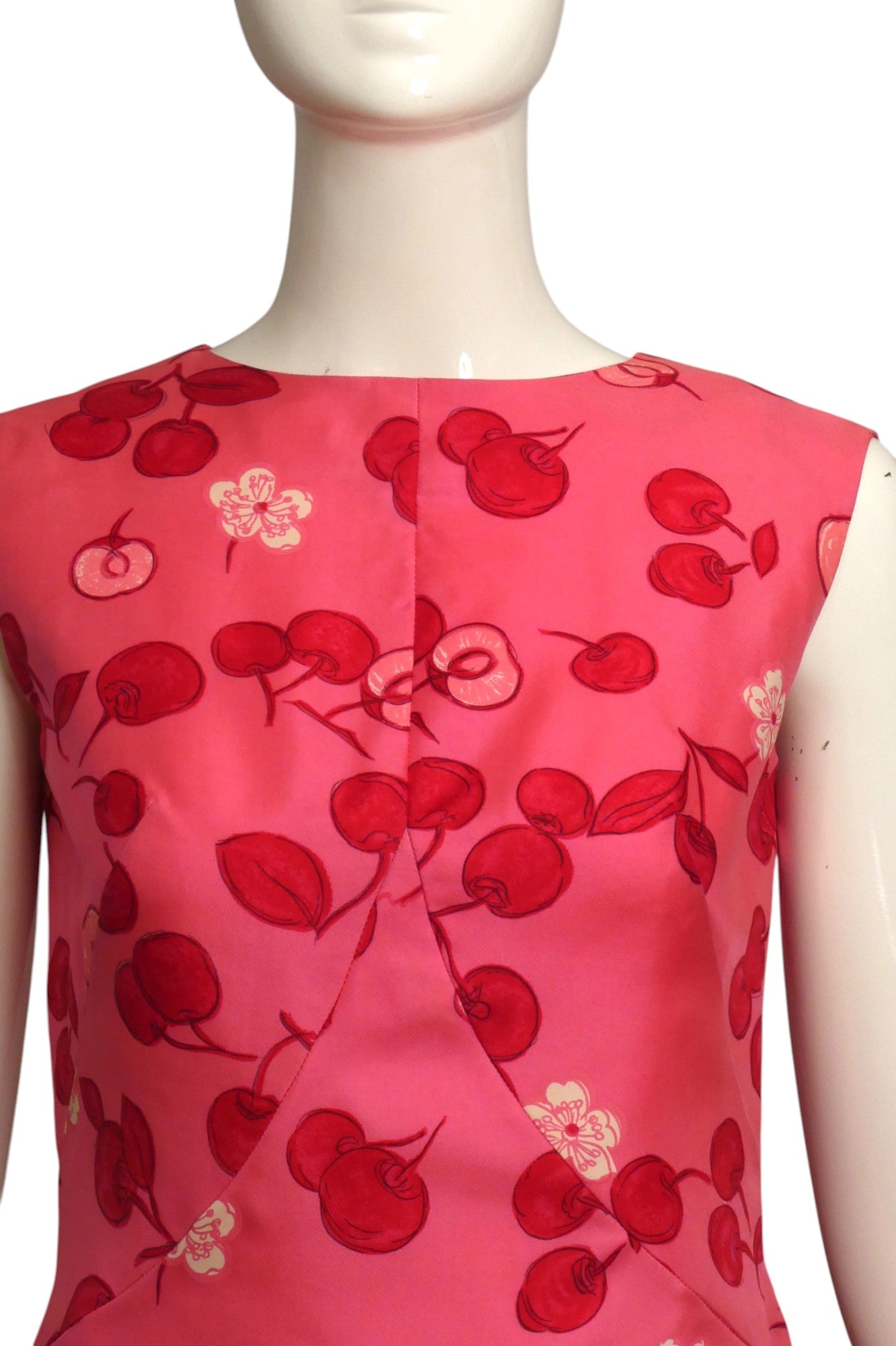 1960s Pink Cherry Print Dress, Size 6