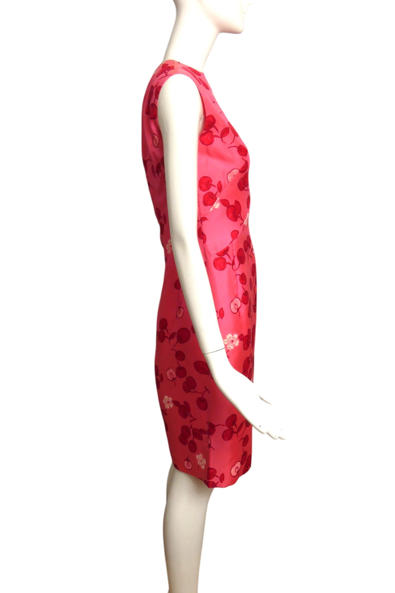 1960s Pink Cherry Print Dress, Size 6
