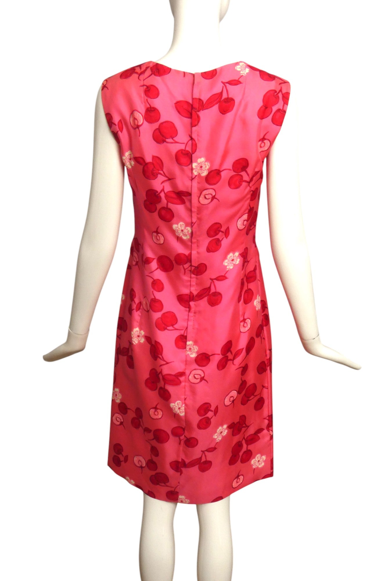 1960s Pink Cherry Print Dress, Size 6