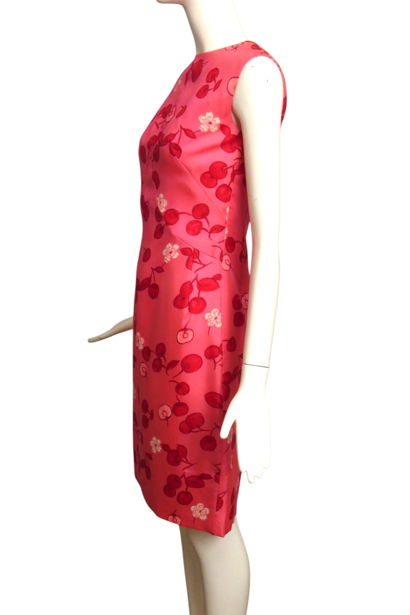 1960s Pink Cherry Print Dress, Size 6