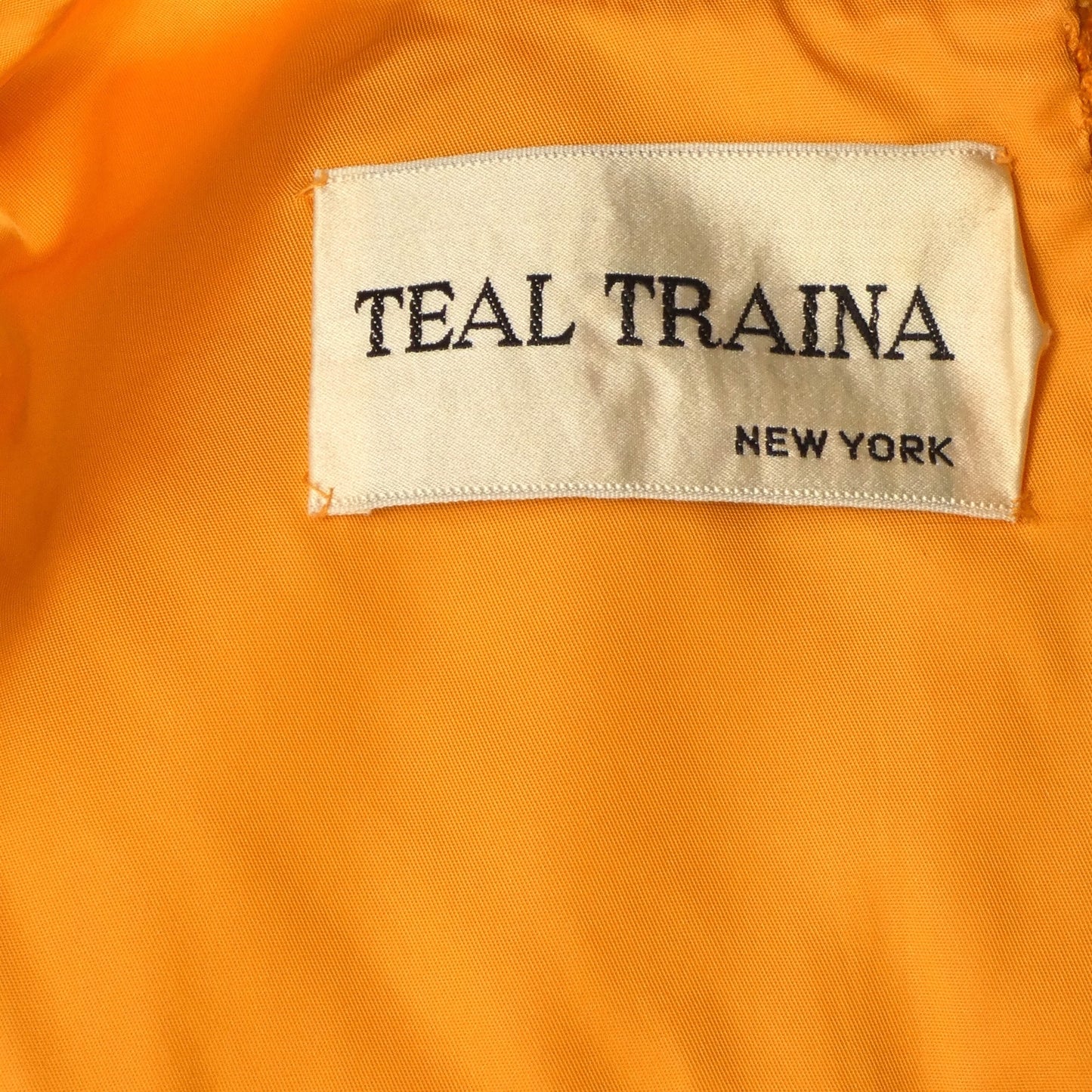 TEAL TRAINA- 1960s Orange Linen Dress, Size 6