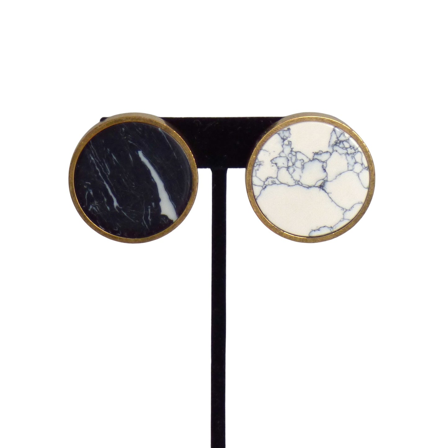 BALENCIAGA-Marble Button Earrings