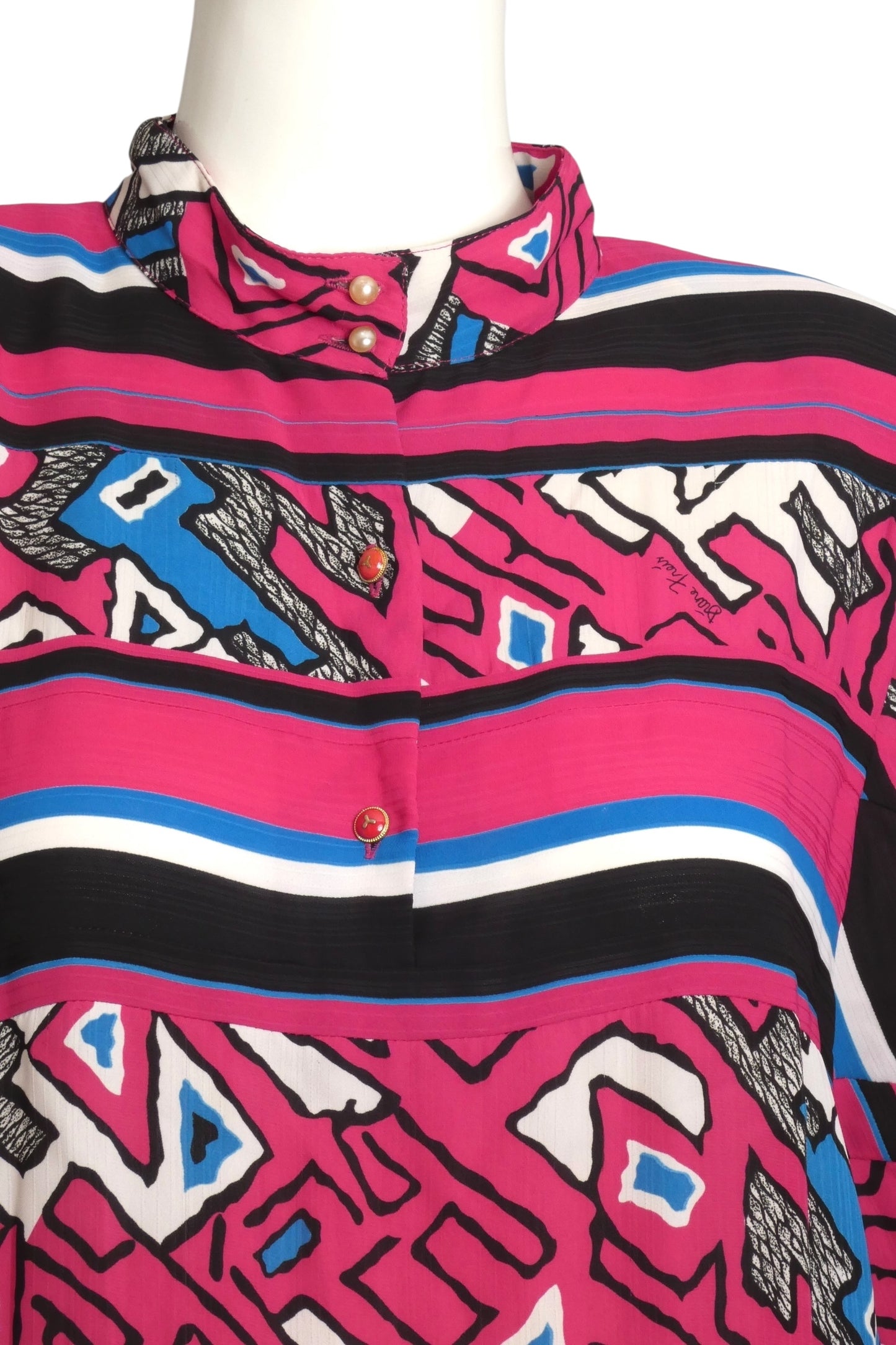 DIANE FRES- 1980s Multi Color Print Dress, Size 10