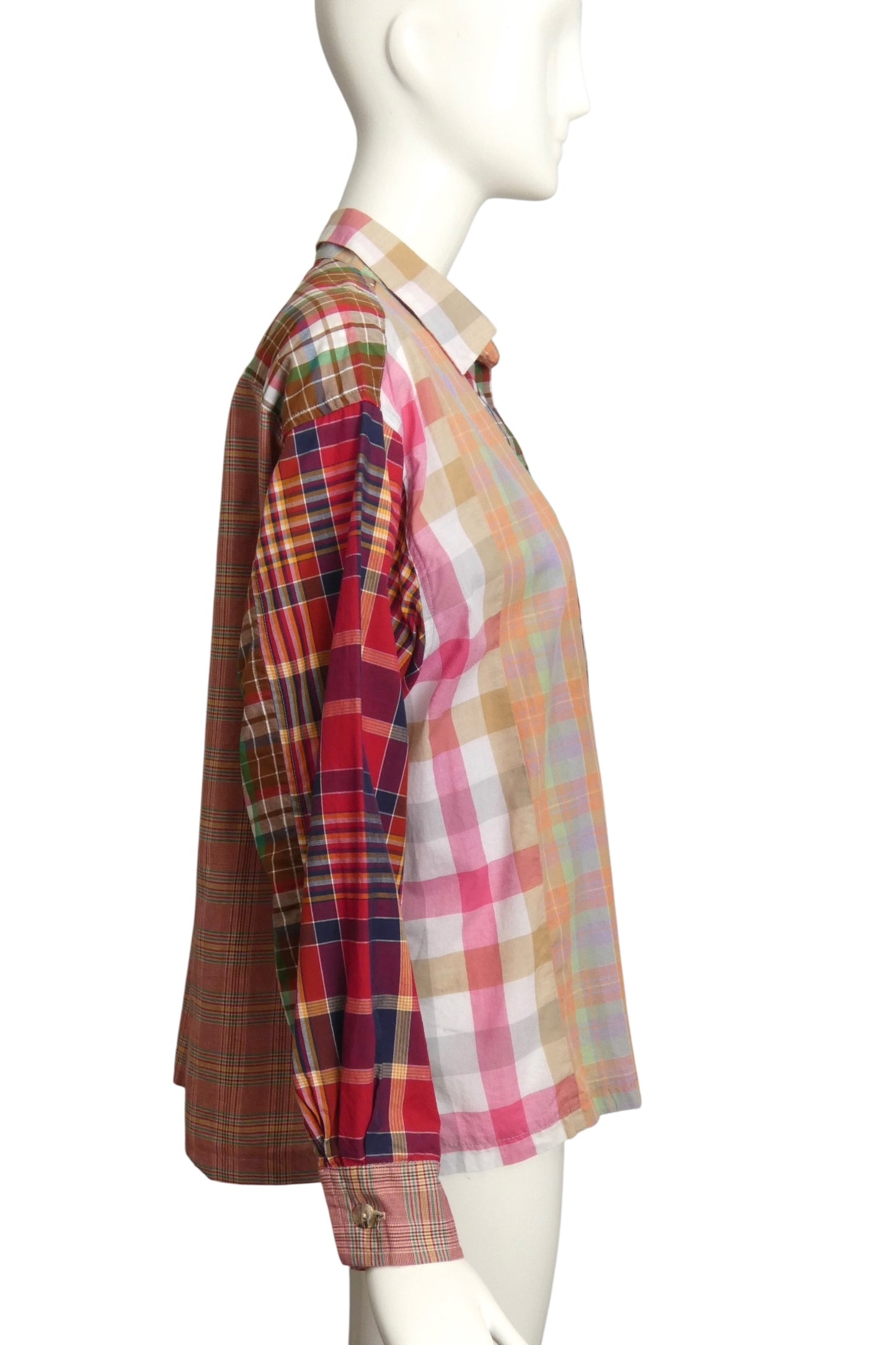 TODD OLDHAM- 1990s Cotton Plaid Blouse, Size 10P