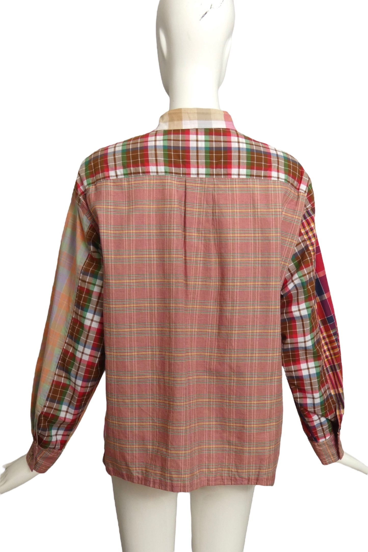 TODD OLDHAM- 1990s Cotton Plaid Blouse, Size 10P