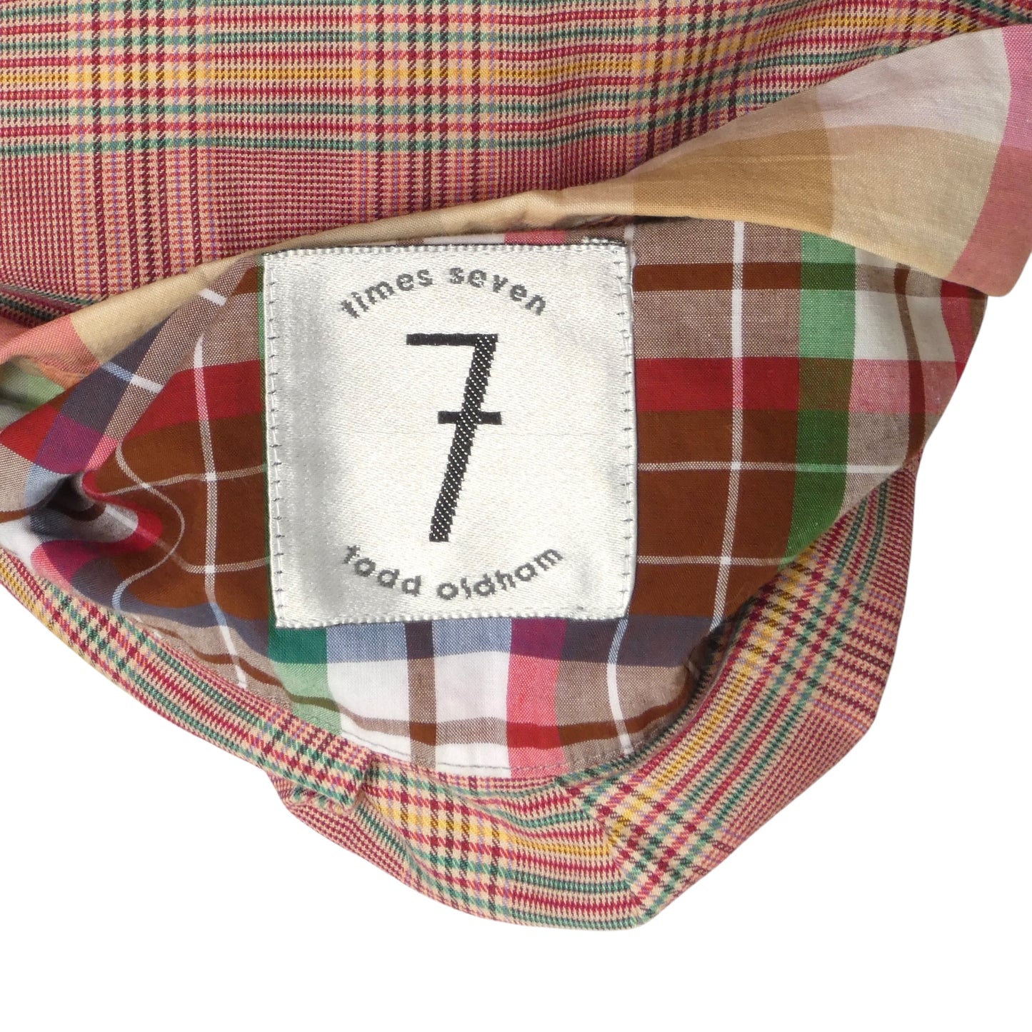 TODD OLDHAM- 1990s Cotton Plaid Blouse, Size 10P