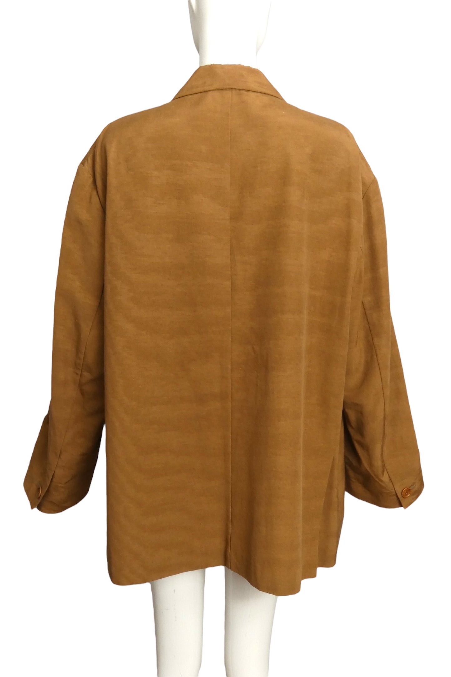 ROMEO GIGLI- 1980s Brown Moire Cotton Blazer, Size 10