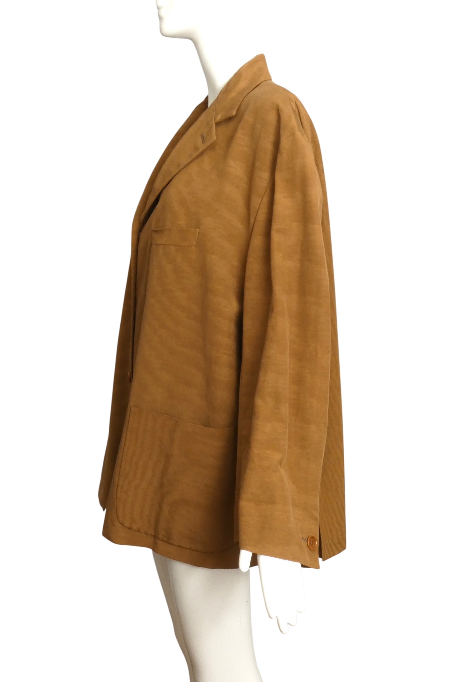 ROMEO GIGLI- 1980s Brown Moire Cotton Blazer, Size 10