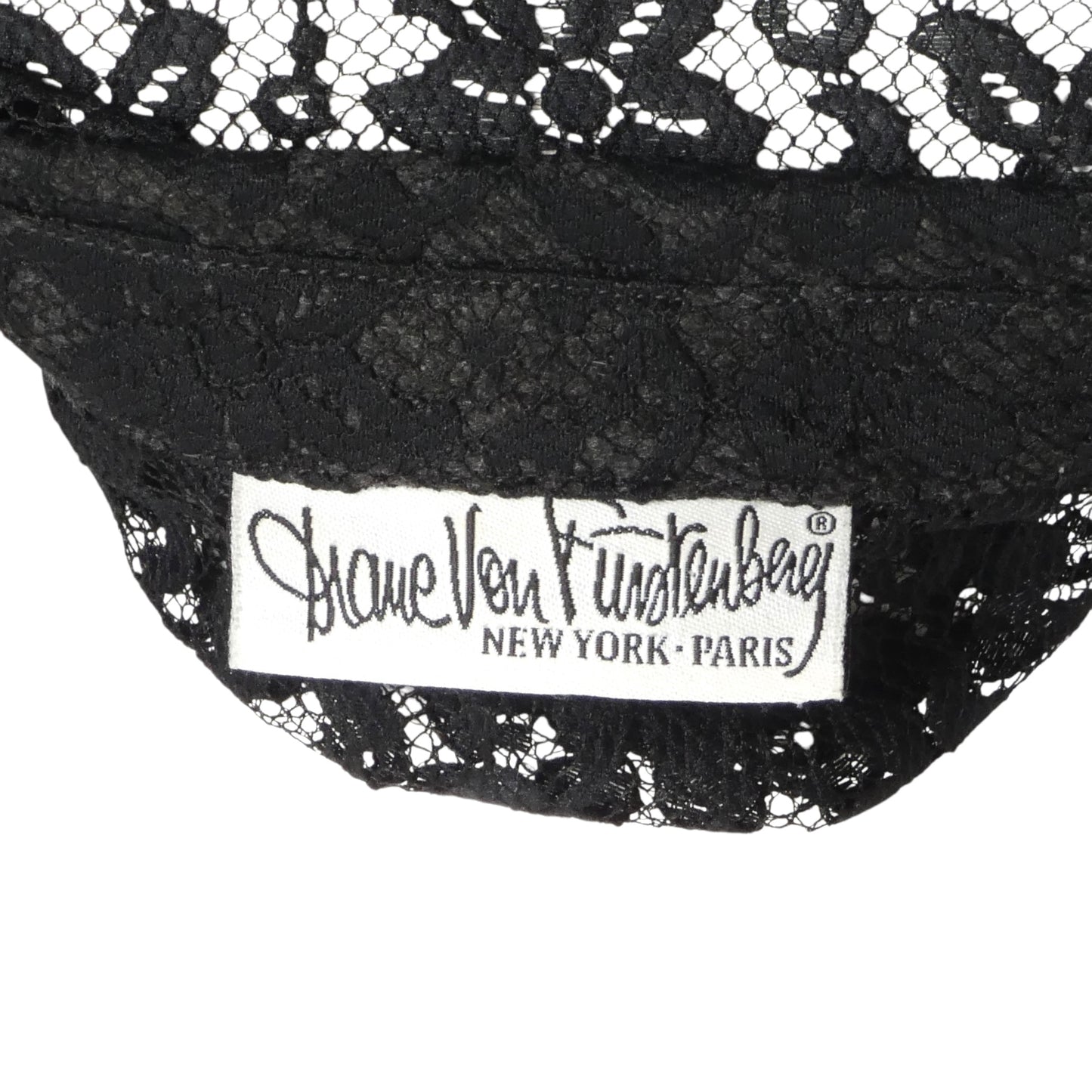 DIANE VON FURSTENBERG- 1970s Black Lace Blouse, Size 10
