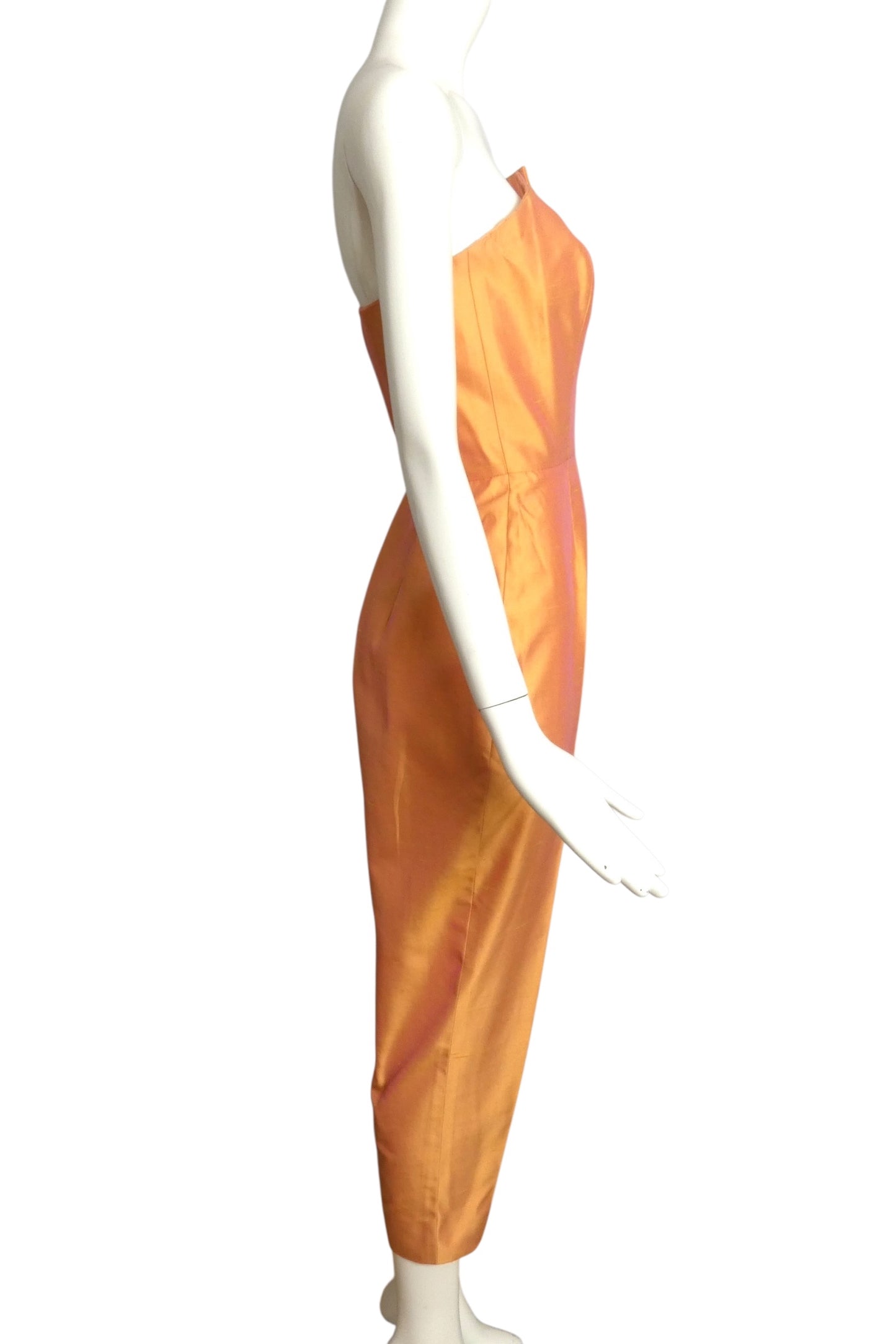 MAX MARA- 1990s Peach Silk Jumpsuit Ensemble, Size 8