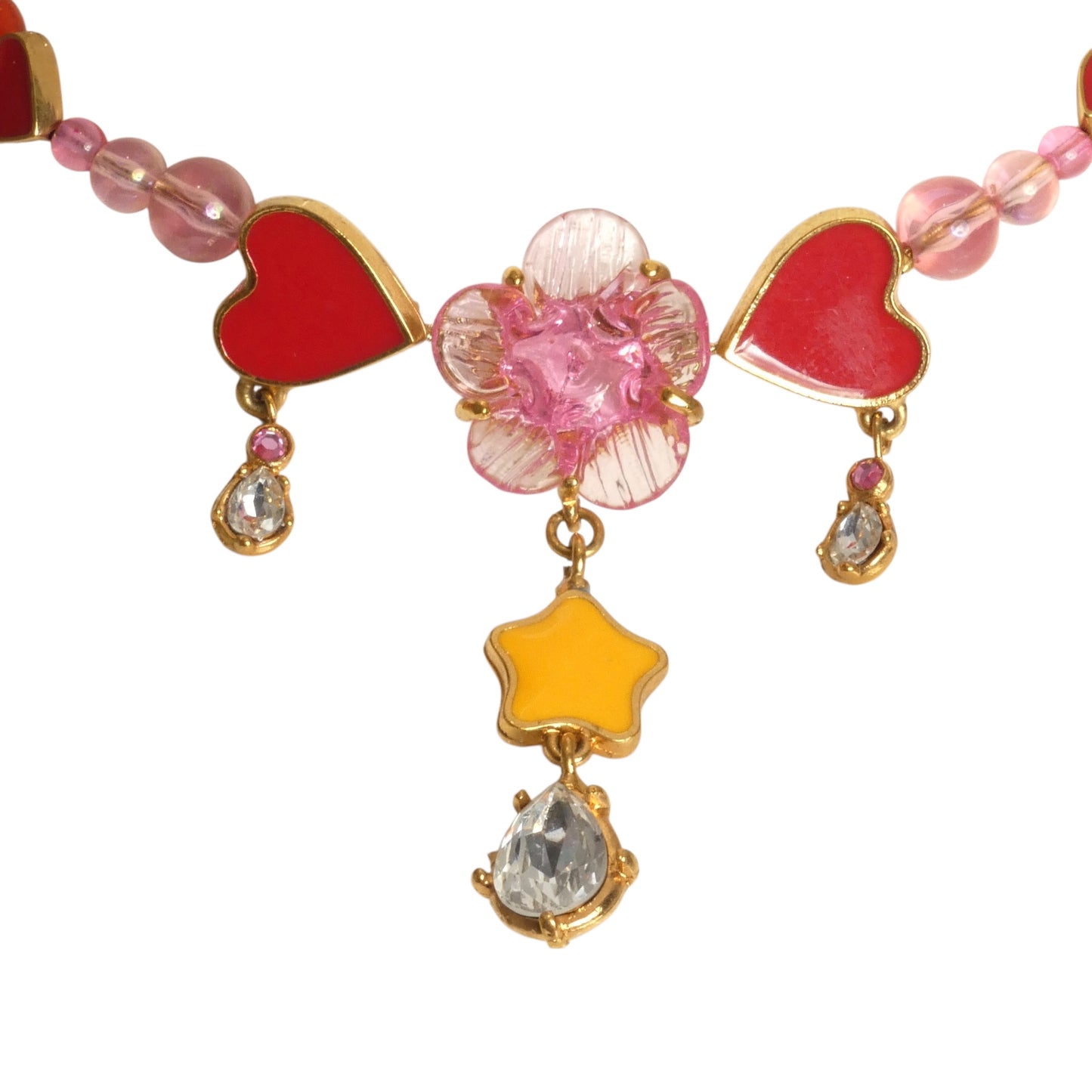 CHRISTIAN DIOR- Multi Color Stars & Hearts Necklace