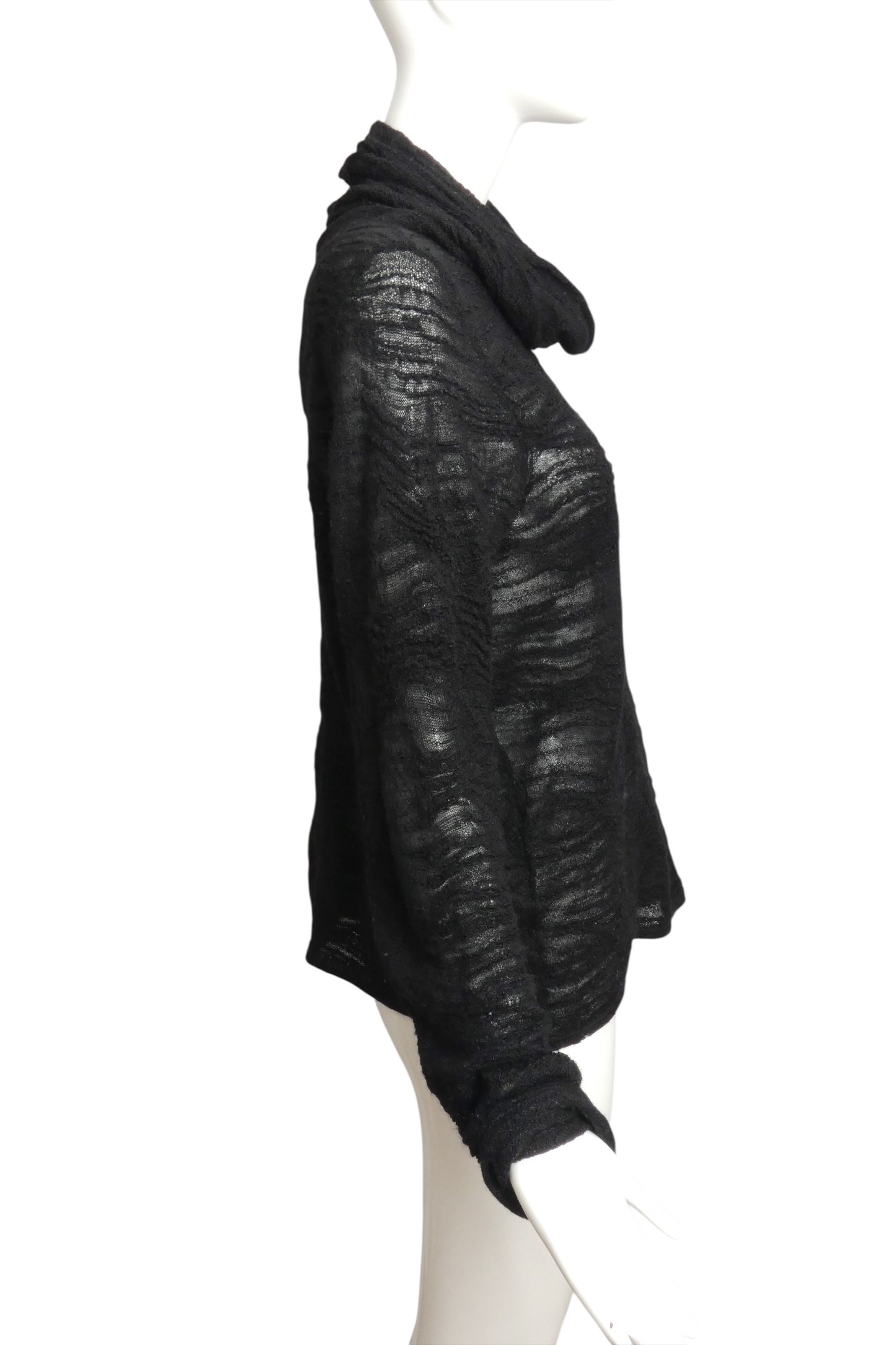CHANEL- Black Wool Turtle Neck Sweater, Size 14