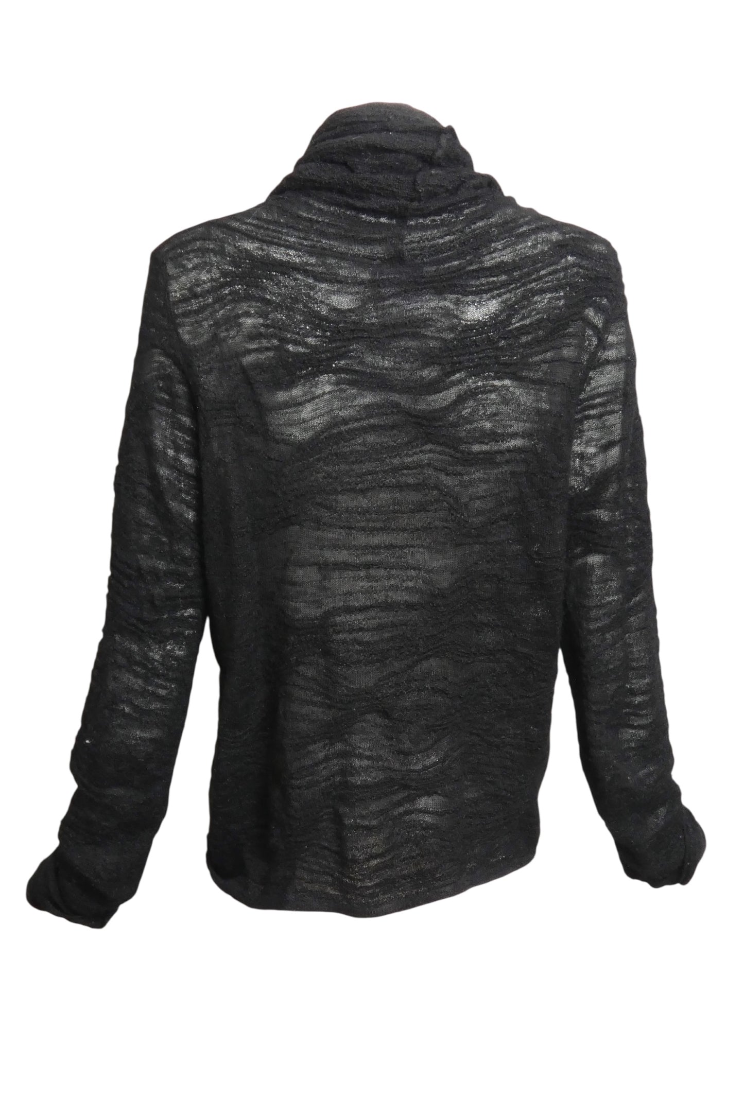 CHANEL- Black Wool Turtle Neck Sweater, Size 14