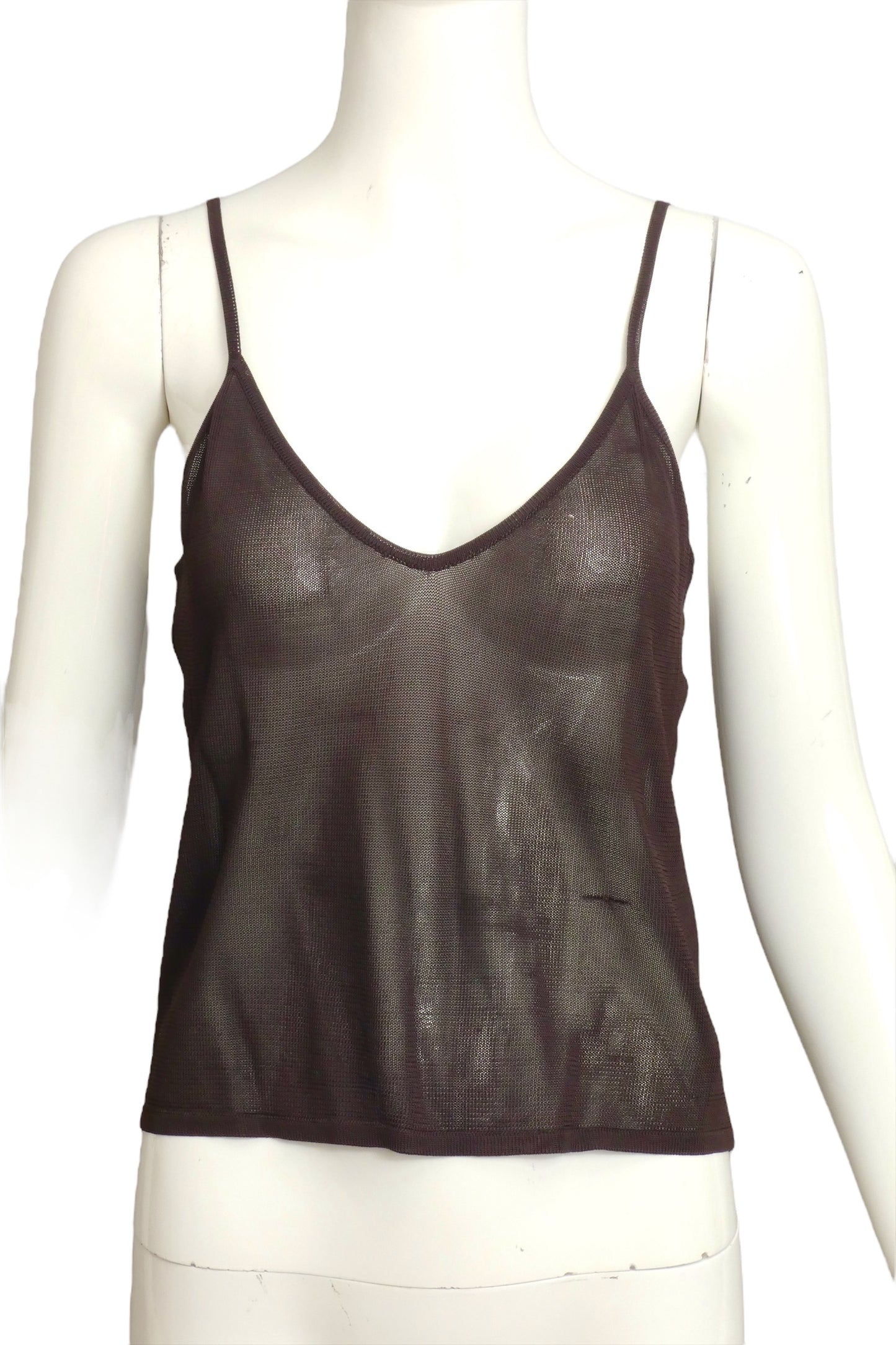 CHRISTIAN DIOR- 2001 Brown Open Weave Sweater, Size 8
