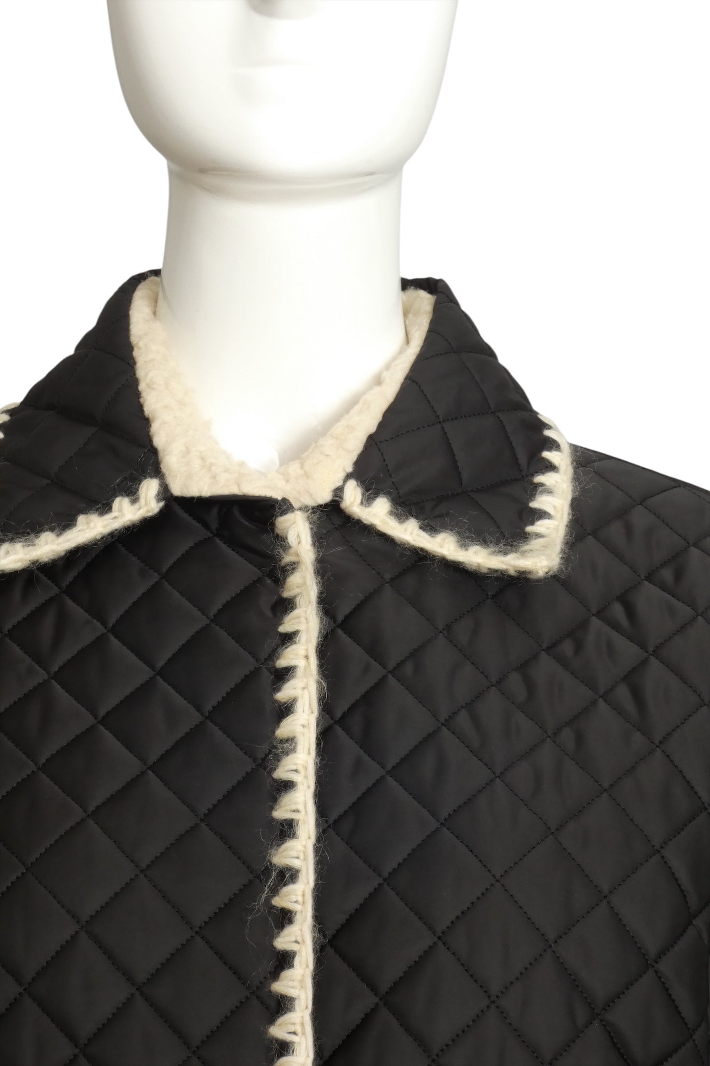 CHANEL- 2018 Black Coco Neige Quilted Coat, Size 14