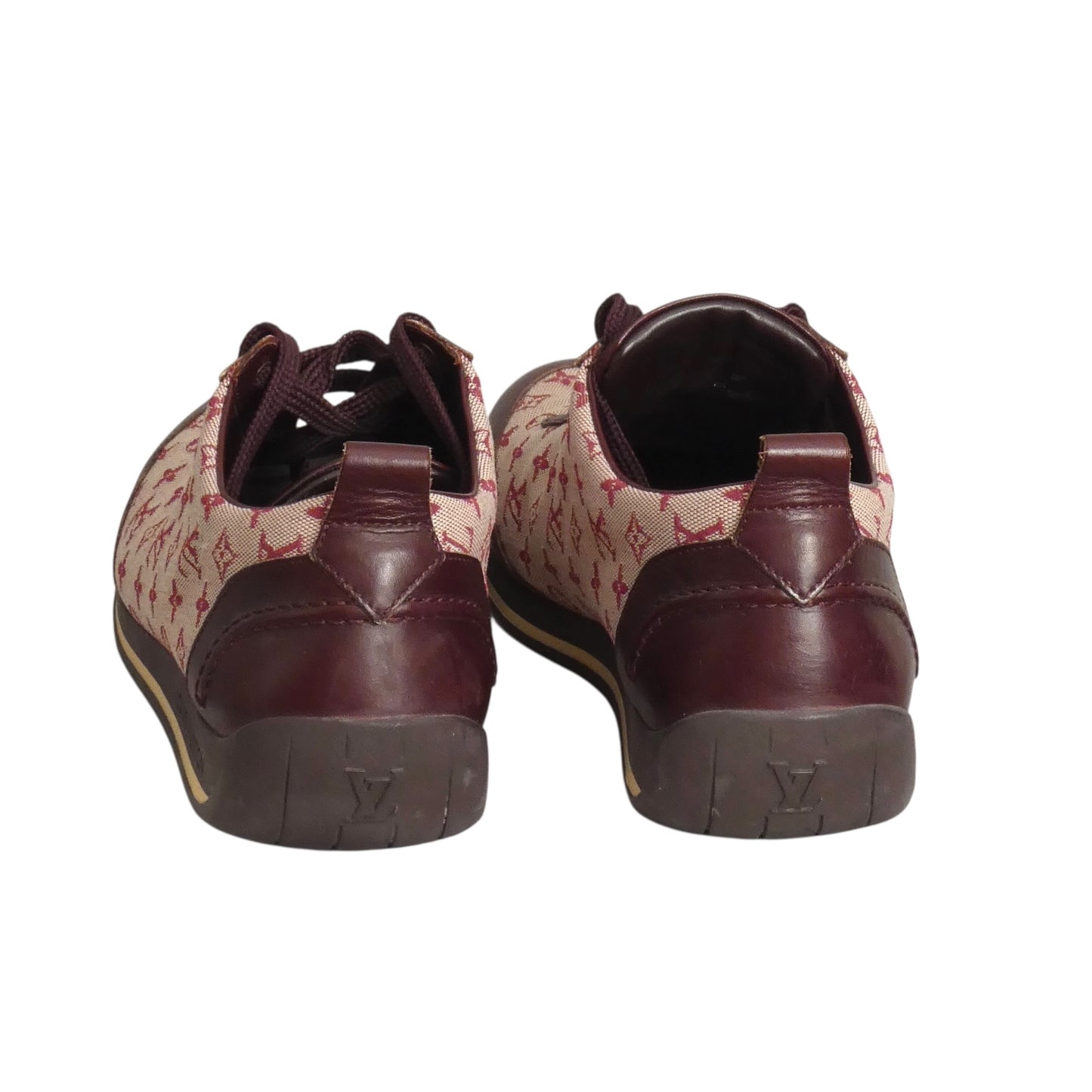 LOUIS VUITTON- Mini Lin Monogram Sneakers, Size 38.5